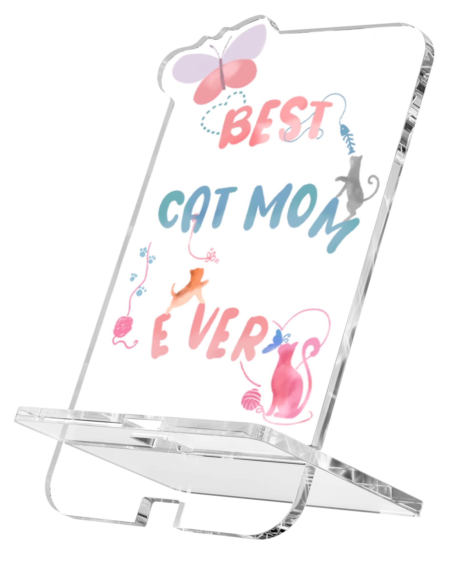 Parxara Cat Lover Phone Holder - Cute Cat-Themed Desk Decor for Women | Perfect Birthday, Mother's Day & Office Gifts for Cat Moms | Ideal Desk Accessory for Cat Lovers & Home/Office Decor