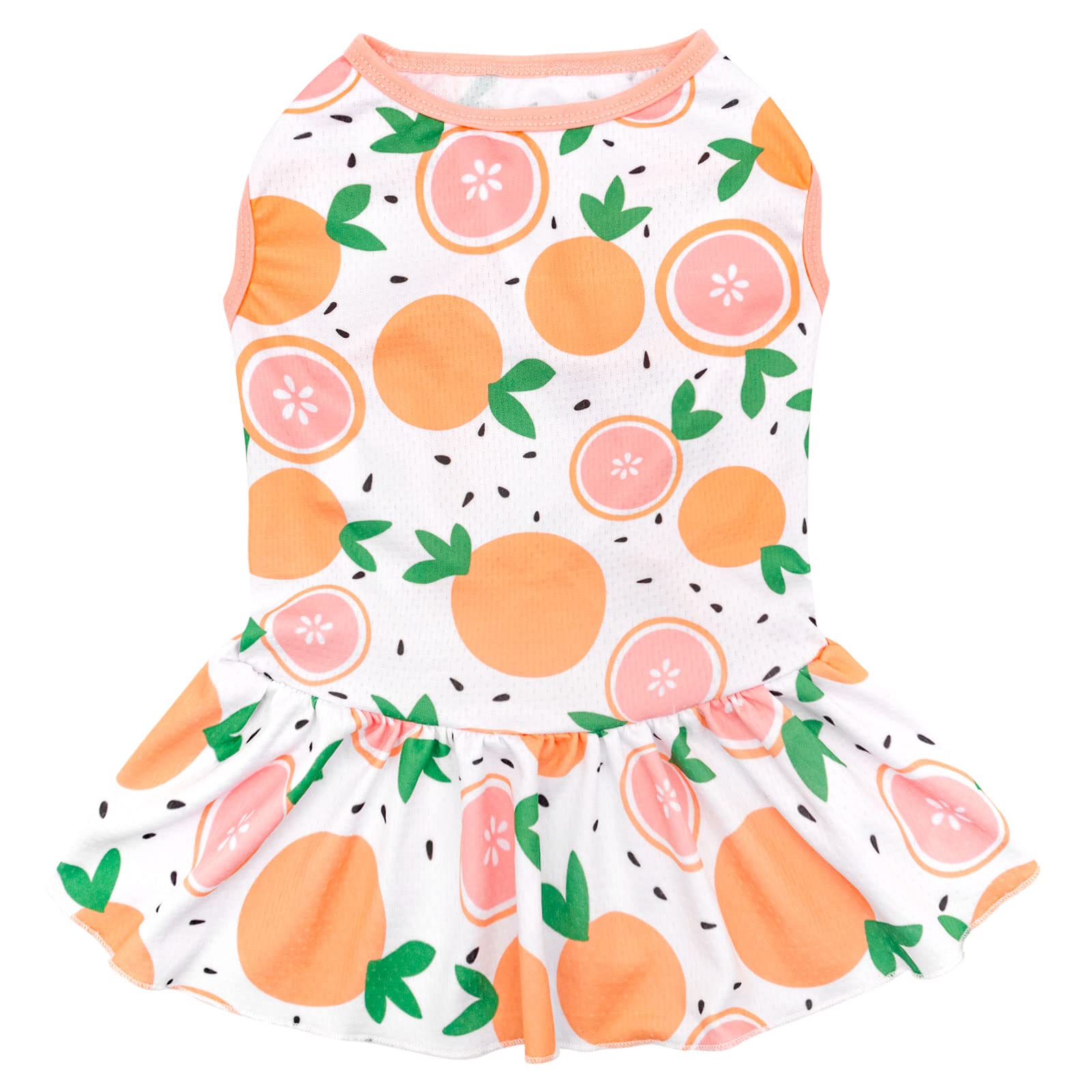 Cute Fruit Print Dog Dress - Soft & Breathable Puppy Skirt for Small Dogs, XS Size - Perfect for Parties, Photos & Daily Wear