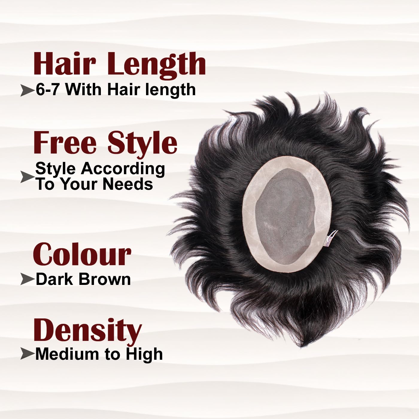 Majik MONOFILAMENT Natural Human Hair Patch Wig for Men - 9x6 Brown with Hair Patch Care Kit (Cleaner & Conditioner) - Works with Glue, Clips or Tape - Perfect for Thinning Hair & Bald Spot Coverage - Daily Wear & Special Occasions