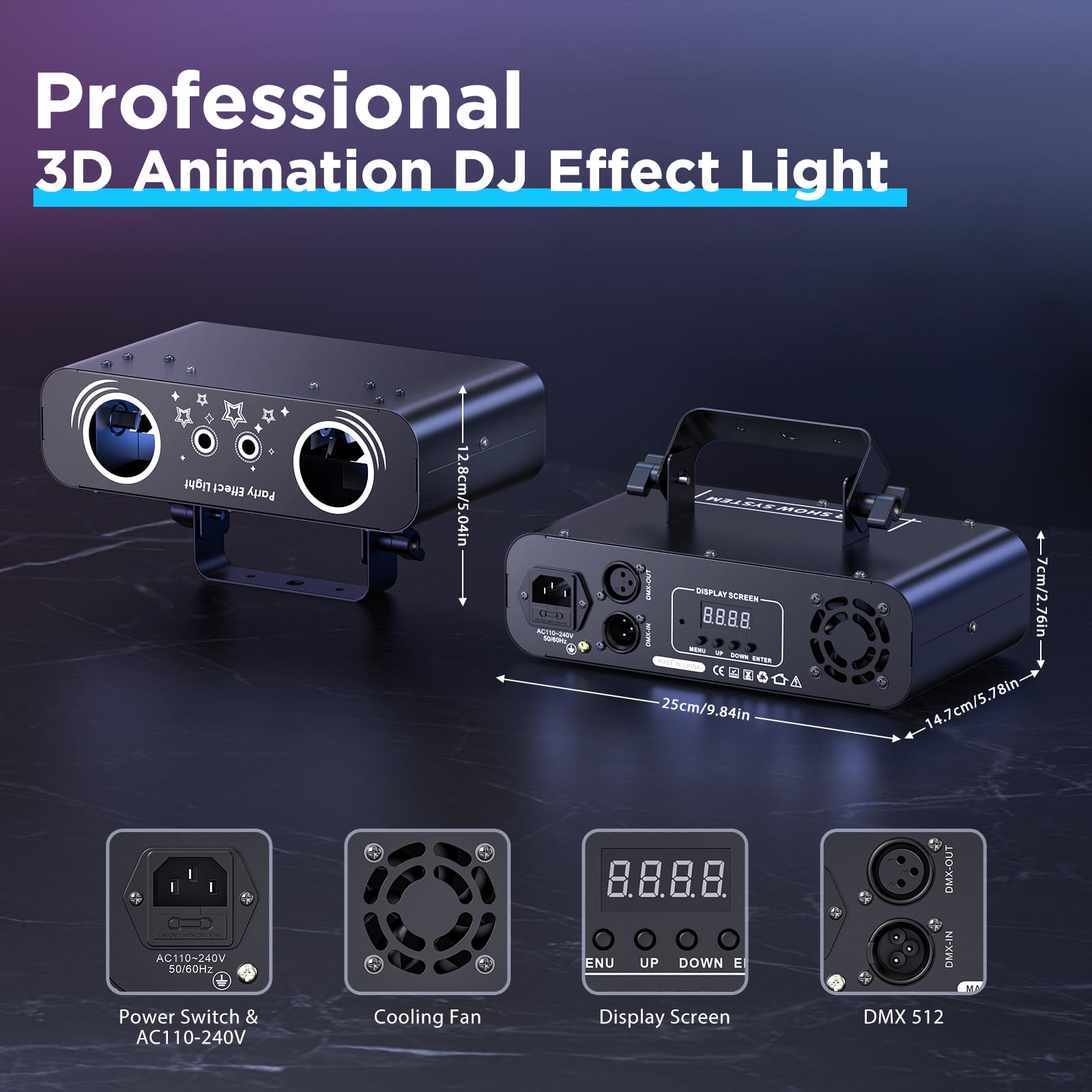 Professional 4-in-1 DJ Laser Party Lights - DMX512 & Sound Activated LED Stage Lighting with Remote Control | Perfect for Nightclubs, Weddings, Christmas Parties & Family Gatherings