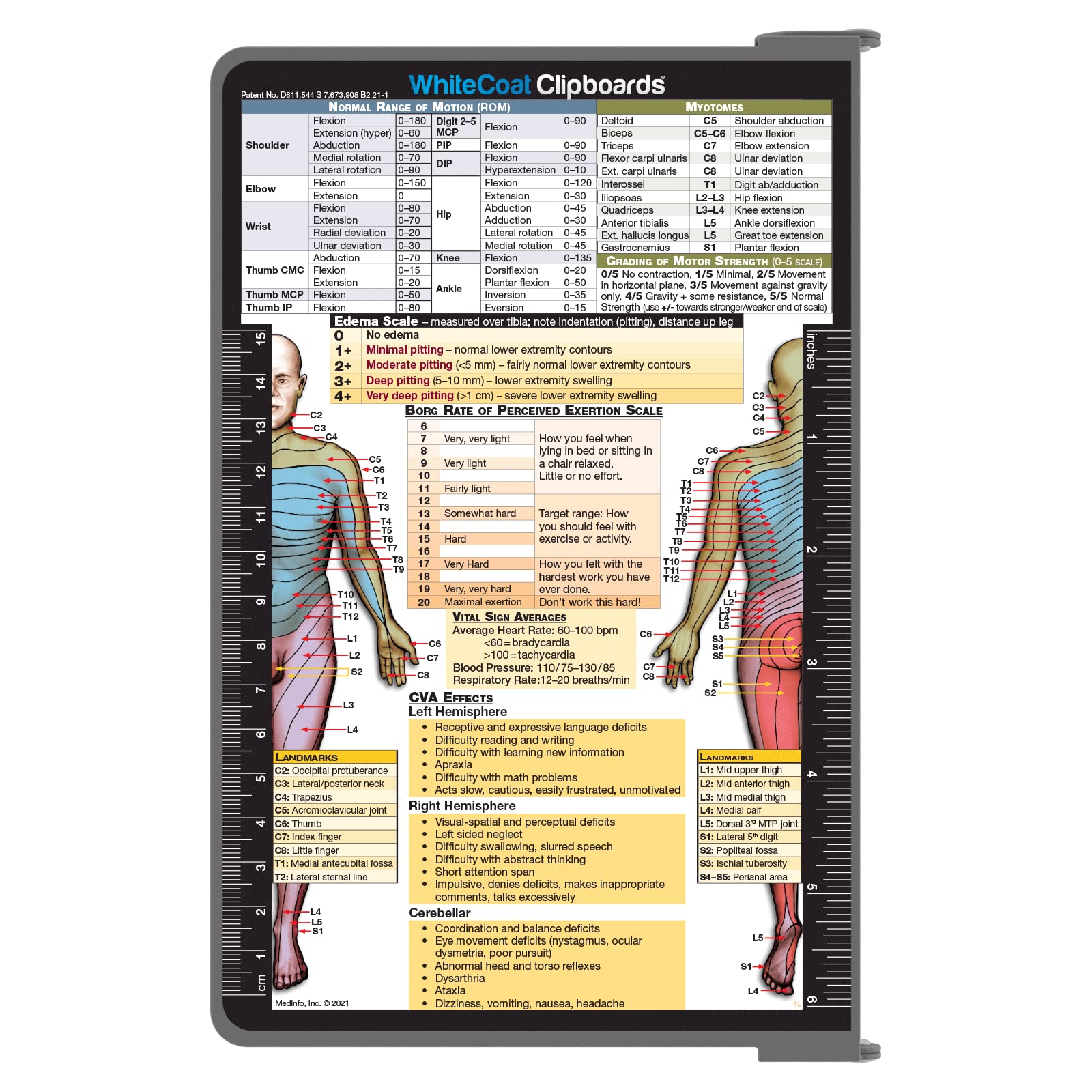 Whitecoat Clipboard® - Sports Silver Physical Therapy Edition - Durable Medical Clipboard for Therapists, Trainers & Athletes - Perfect for Rehab, Training & Sports Performance Tracking