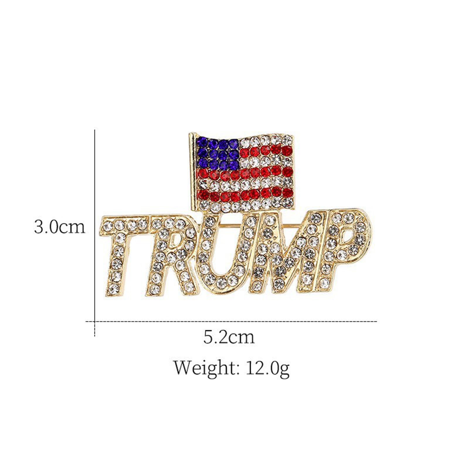 Trump Lapel Pins 2024 - Rhinestone & Enamel Pins for Women, Jackets & Hats - Blue Set