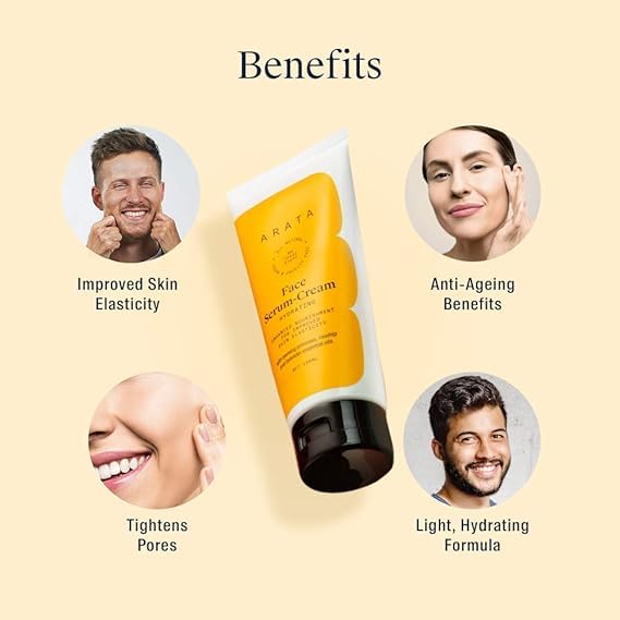Hydrating Face Serum-Cream with Ayurvedic Rosehip, Lavender & Evening Primrose Oil | Natural Vegan Skincare for Tightened, Elastic Skin | 3.4 Fl Oz | Perfect for Daily Moisturizing & Anti-Aging Routine