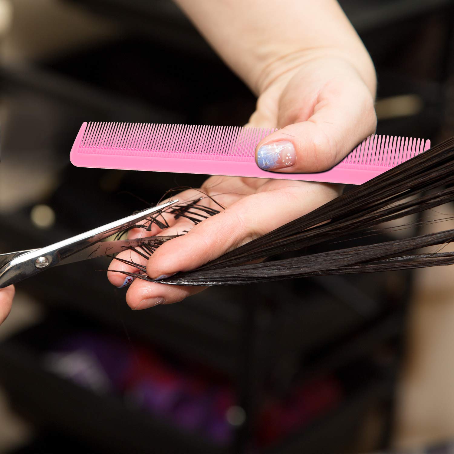 10-Piece Professional Hair Styling Comb Set with Duckbill Clips, Anti-Static Combs & Metal Hair Clips - Salon & Barber Tools for Styling, Cutting & Blowouts (Pink) - Perfect for Home Haircuts, Salon Styling & Professional Grooming