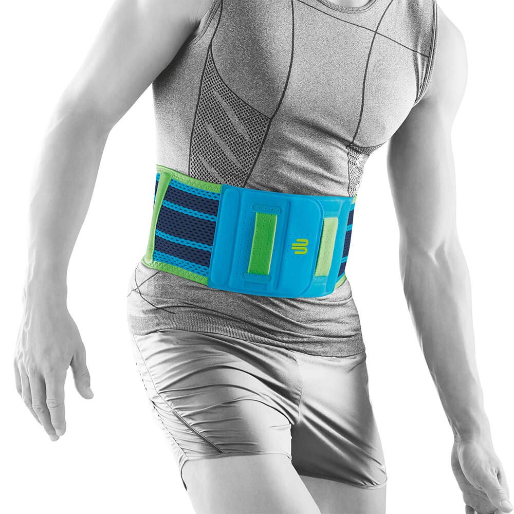 Bauerfeind Sports Back Support Belt - Breathable Compression Lumbar Brace with Massage Nubs - Anatomic Contoured Pad - Air Knit Fabric (Durable & Washable) - Ideal for Weightlifting, Running & Posture Correction