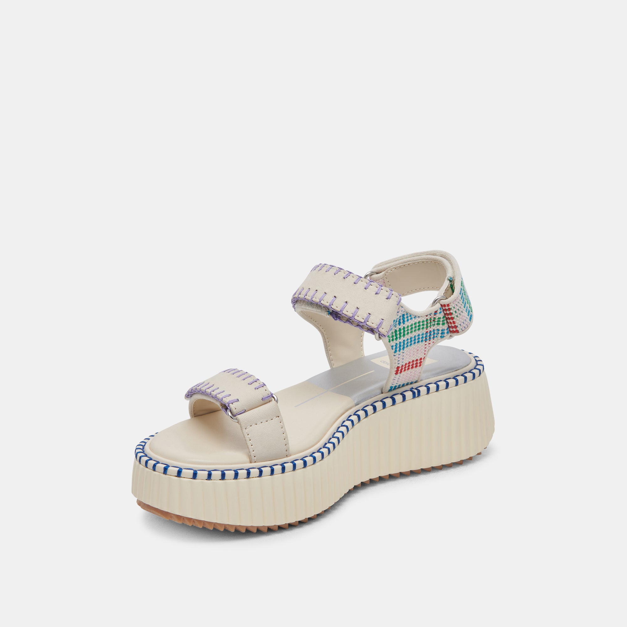 DEBRA Women's Sandals - Ivory Multi Nubuck Leather Comfortable Summer Casual Shoes for Beach, Vacation & Everyday Wear
