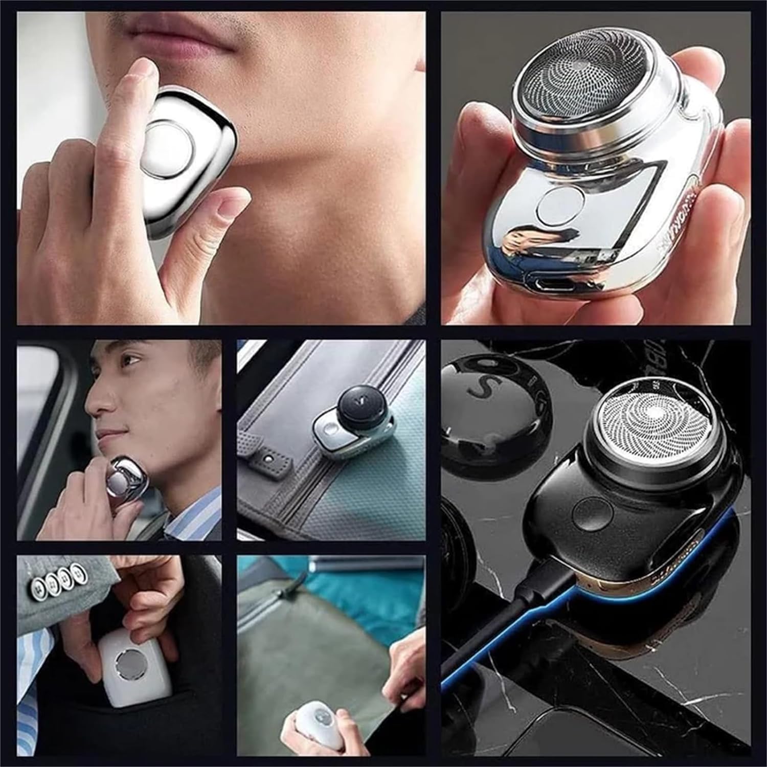 Zao Mini Electric Shaver for Men 2023 - Portable USB Rechargeable Facial Hair Trimmer, Waterproof & Washable Travel Shaver - Perfect for Home, Office & On-the-Go Grooming (Gradient Color) | Quick Stubble Removal & Beard Shaping Tool