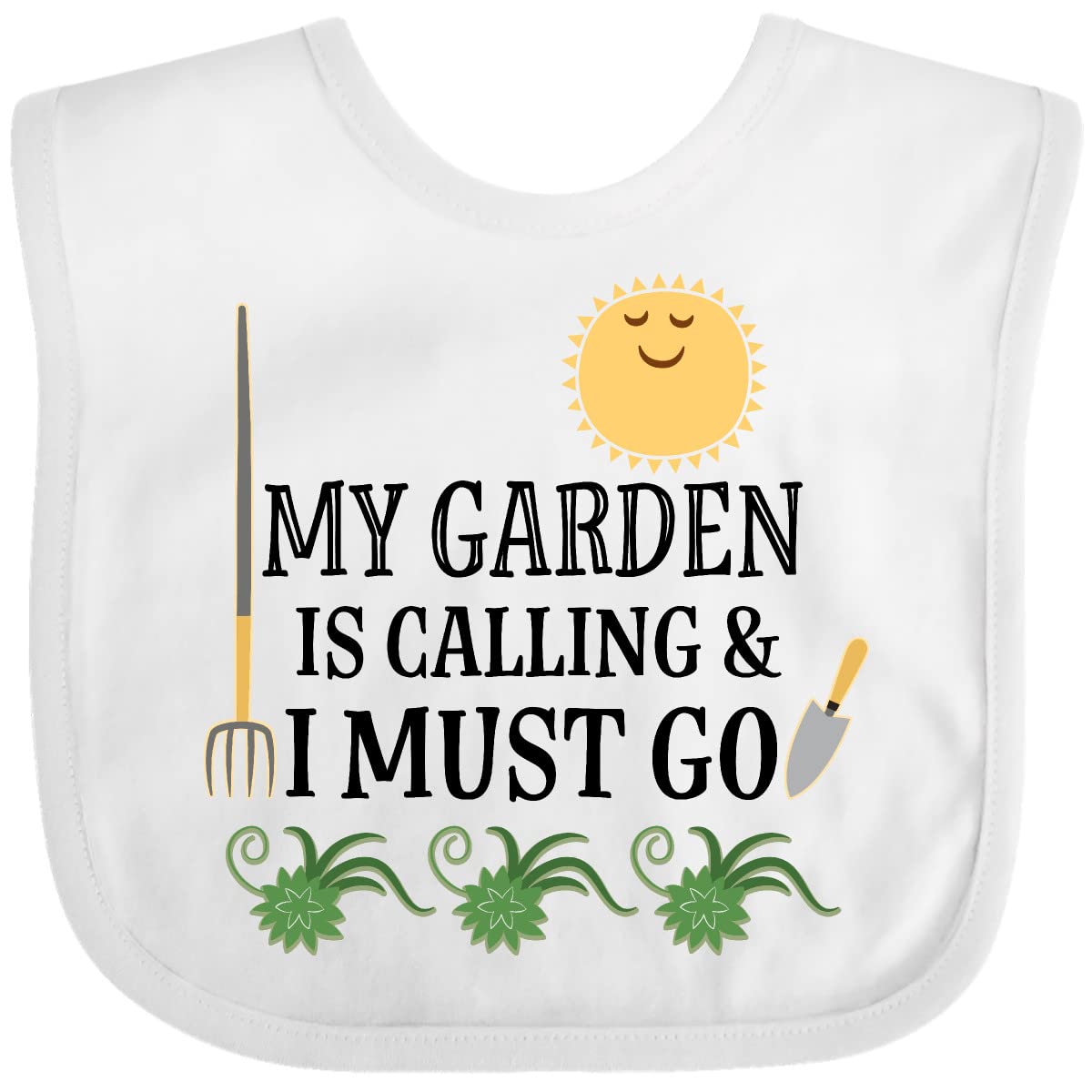 Inktastic Funny Gardening Baby Bib - Cute Garden-Themed Bib for Infants & Toddlers - Perfect for Feeding, Mealtime, and Playtime
