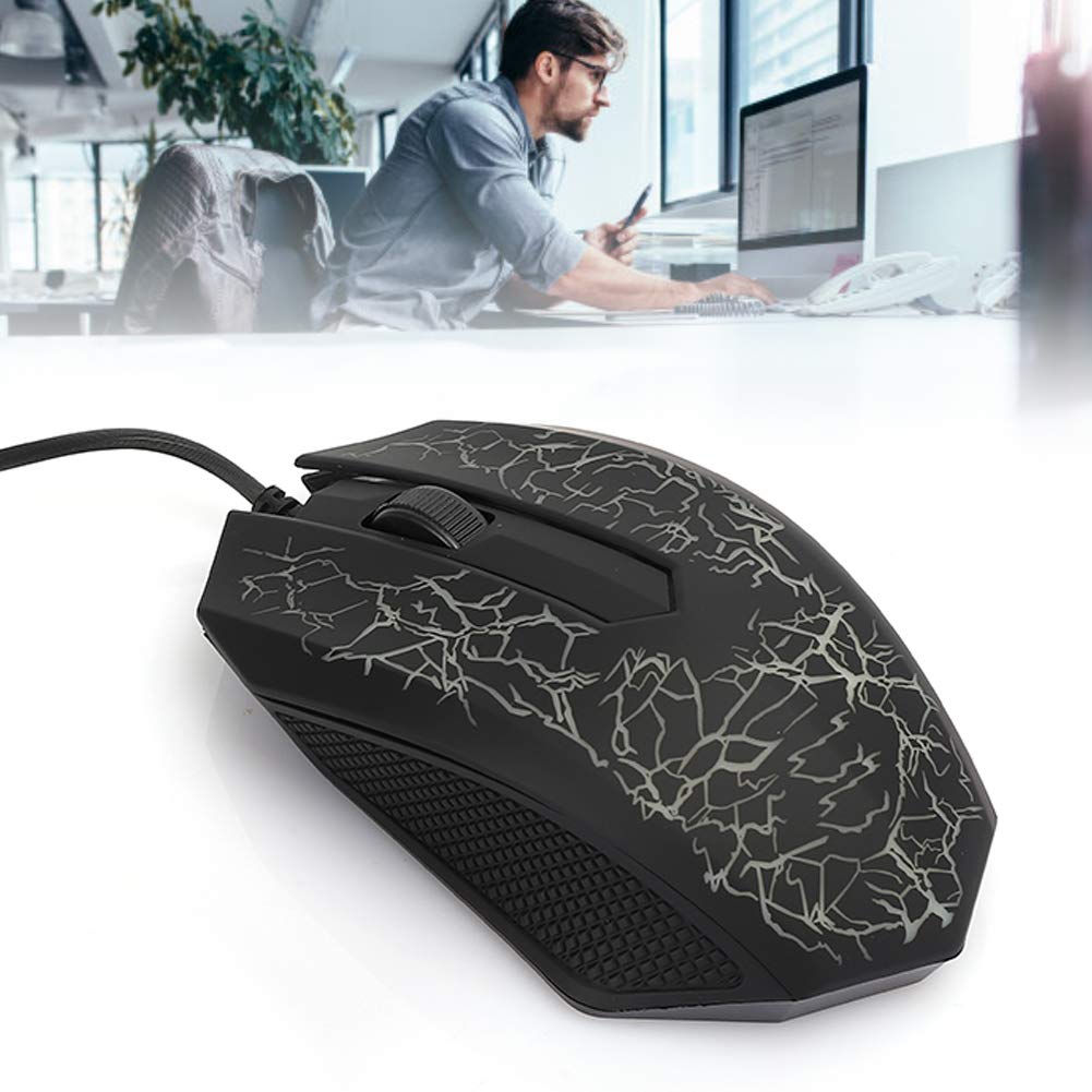 Nunafey Premium Wired Gaming Mouse with Customizable RGB Backlight, Ergonomic Design, 2000 DPI, 3 Buttons - Plug & Play for Windows PC (Black, A30) - Perfect for Gaming, Office Work & Graphic Design