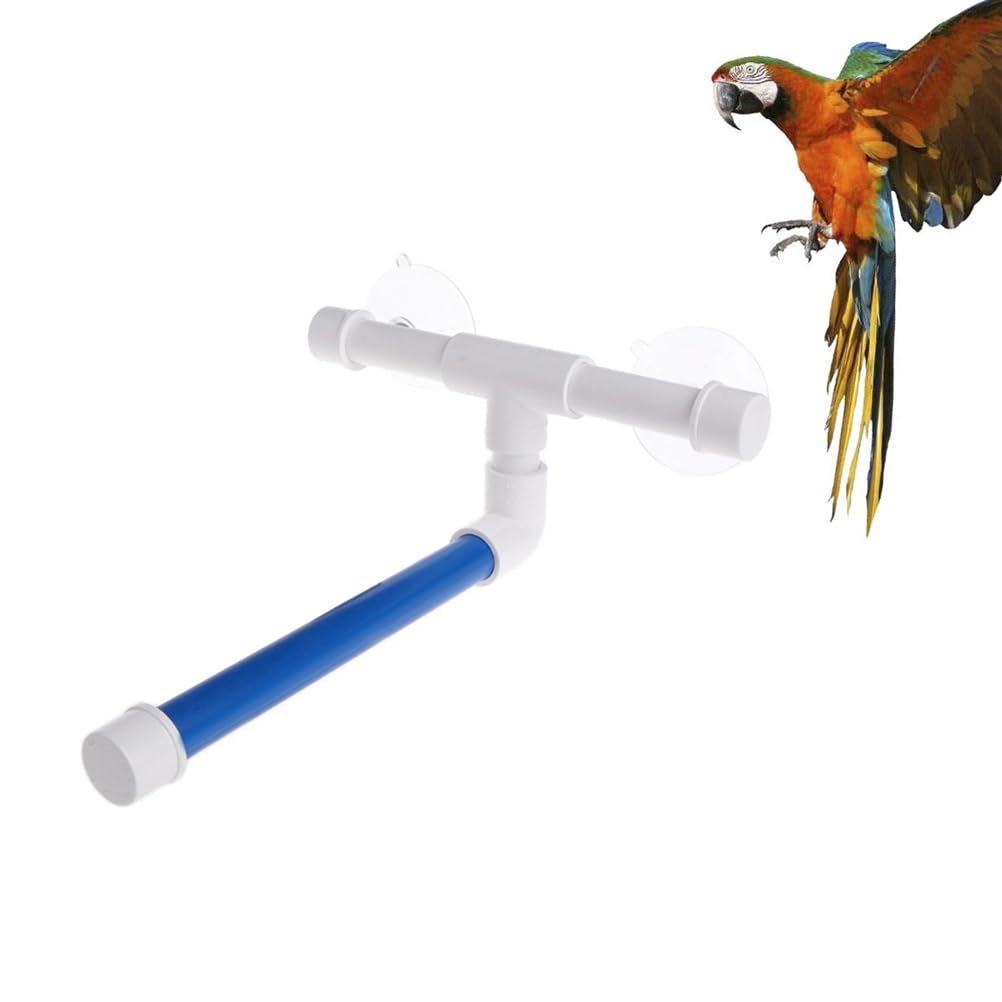 Balacoo 3-Piece Parrot Shower Perch Set - Suction Cup Bird Stand for Bathing & Play | Window/Wall Mounted Perch for Parakeets, Budgies, Cockatoos & Cockatiels | Perfect for Bath Time, Playtime & Cage-Free Relaxation