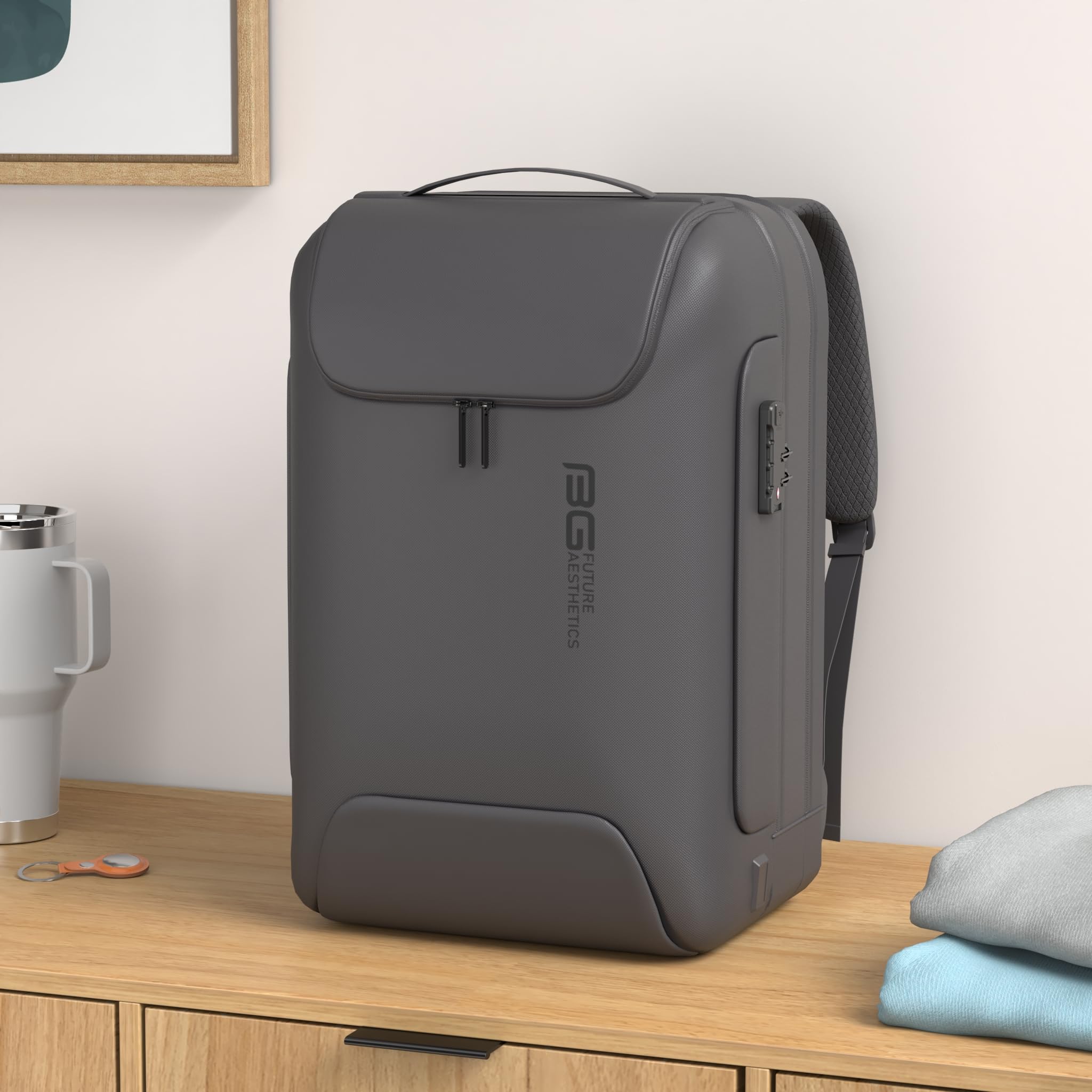 BANGE Anti-Theft Waterproof Laptop Backpack for Men - USB 3.0 Charging Port Business Travel Backpack Fits 17.3 Inch Notebook - Perfect for Commuting, College & Outdoor Adventures