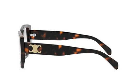 Celine TRIOMPHE CL50146F 052 Shiny Dark Havana Butterfly Women's Eyeglasses - Designer Cat Eye Glasses for Women, Luxury Fashion Eyewear for Office, Party & Everyday Wear