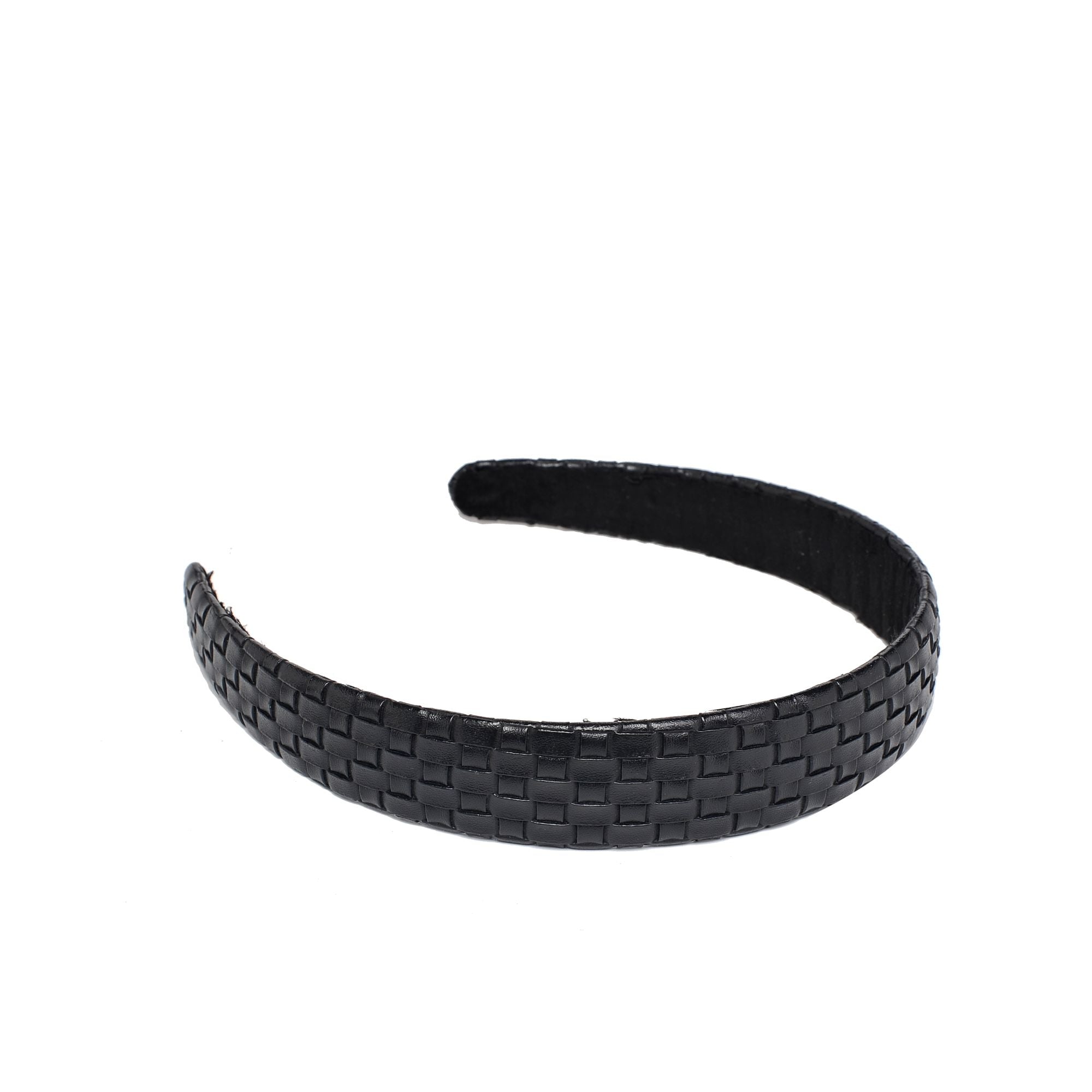 Stylish Embossed Woven Vegan Leather Headband for Women - Fashion Hair Accessory for Workouts, Yoga, and Everyday Wear