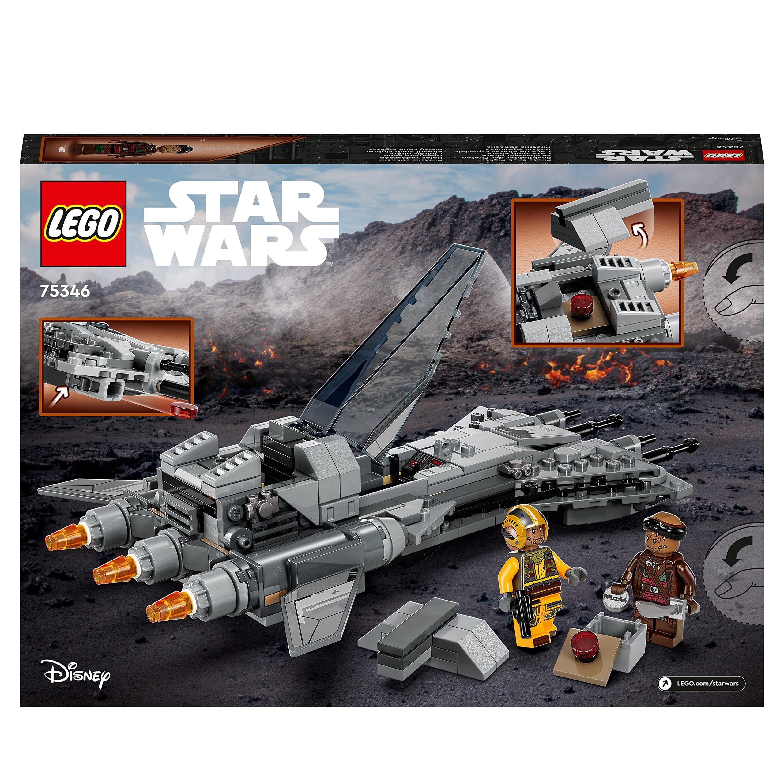 LEGO Star Wars Pirate Snub Fighter Building Toy Set (75346) - The Mandalorian Season 3 Collectible with Starfighter Model, Pilot & Vane Minifigures - Perfect Gift for Boys & Girls Ages 8+ | Great for Space Battles & Star Wars Themed Playtime
