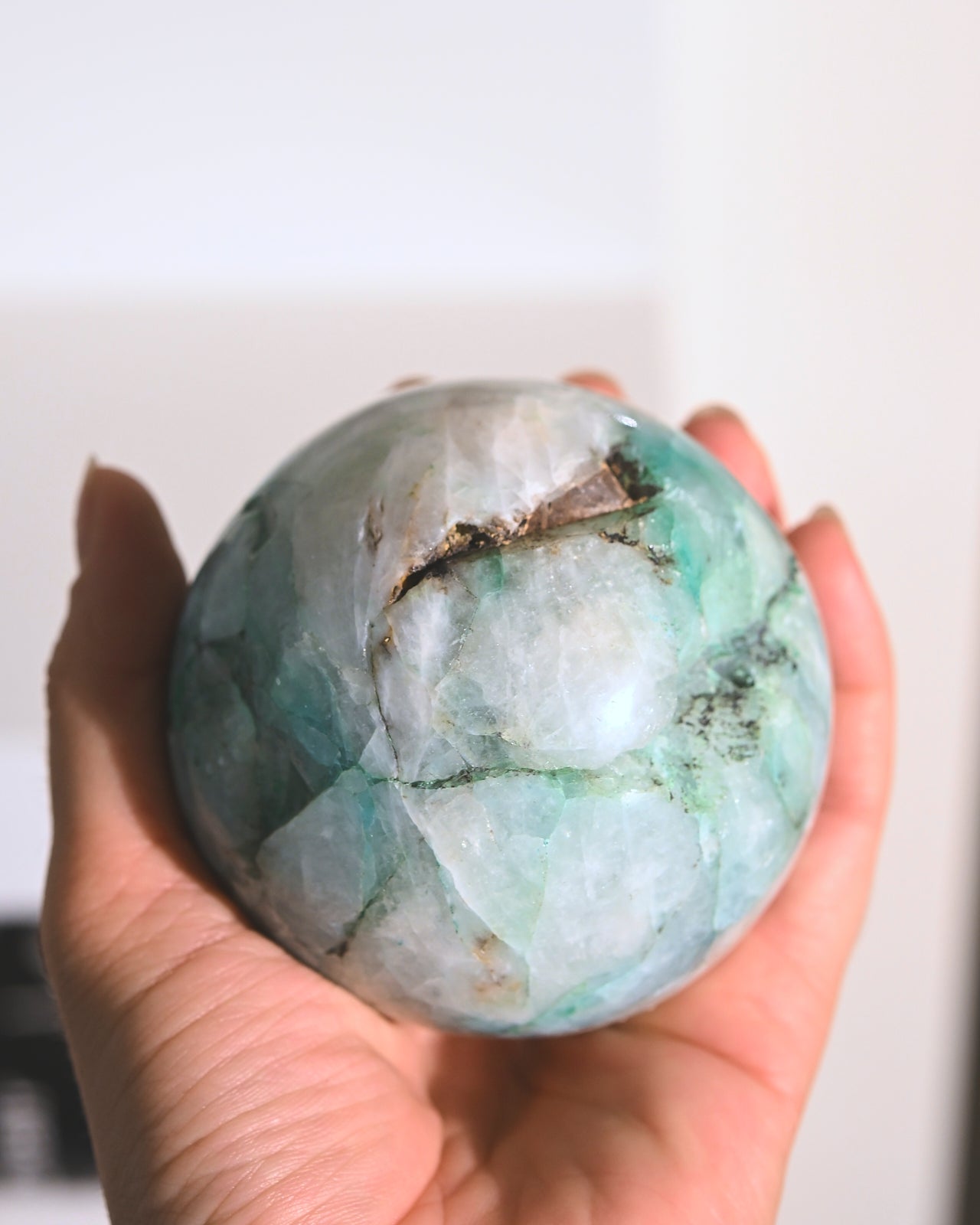 Natural Chrysocolla Sphere 3.2 Inch - Healing Crystal for Meditation, Home Decor & Spiritual Gifts | Perfect for Yoga, Reiki & Energy Work
