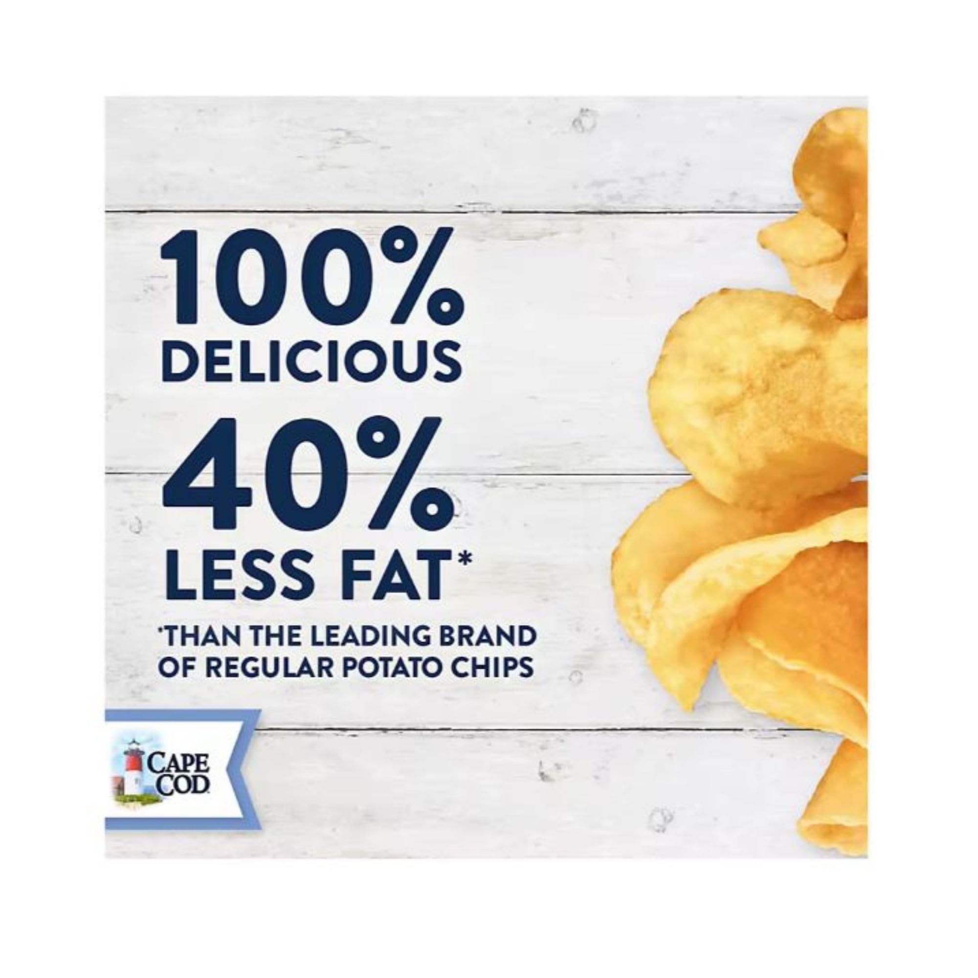 Cape Cod Original Kettle Cooked Potato Chips - 40% Less Fat, 12 Count (0.75 Oz Bags) - Healthy Organic Snacks for Adults - Perfect for Lunch Boxes, Office Snacks & Road Trips