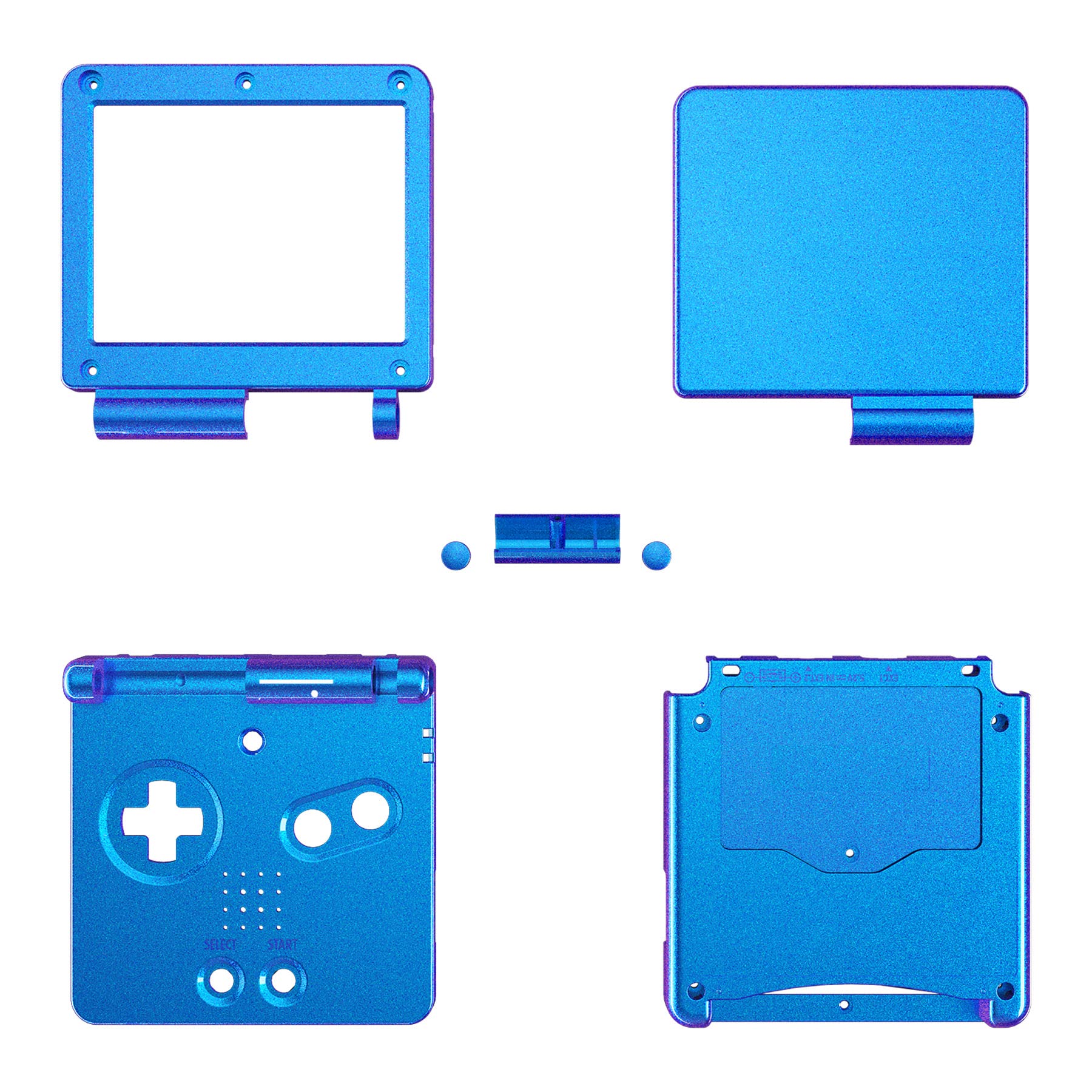 eXtremeRate Chameleon Purple Blue Glossy Replacement Shell for Gameboy Advance SP GBA SP - Compatible with IPS & Standard LCD Screens - DIY Custom Housing Case - Perfect for Game Console Modding & Retro Gaming Enthusiasts (Console & Screen Not Included)