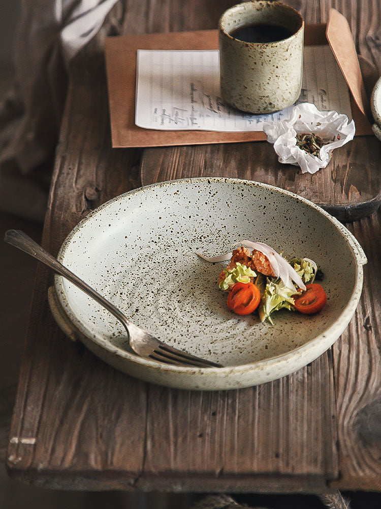 Premium Stoneware Dinnerware Set - Elegant & Durable Earth Design Plates & Bowls for Everyday Dining & Entertaining