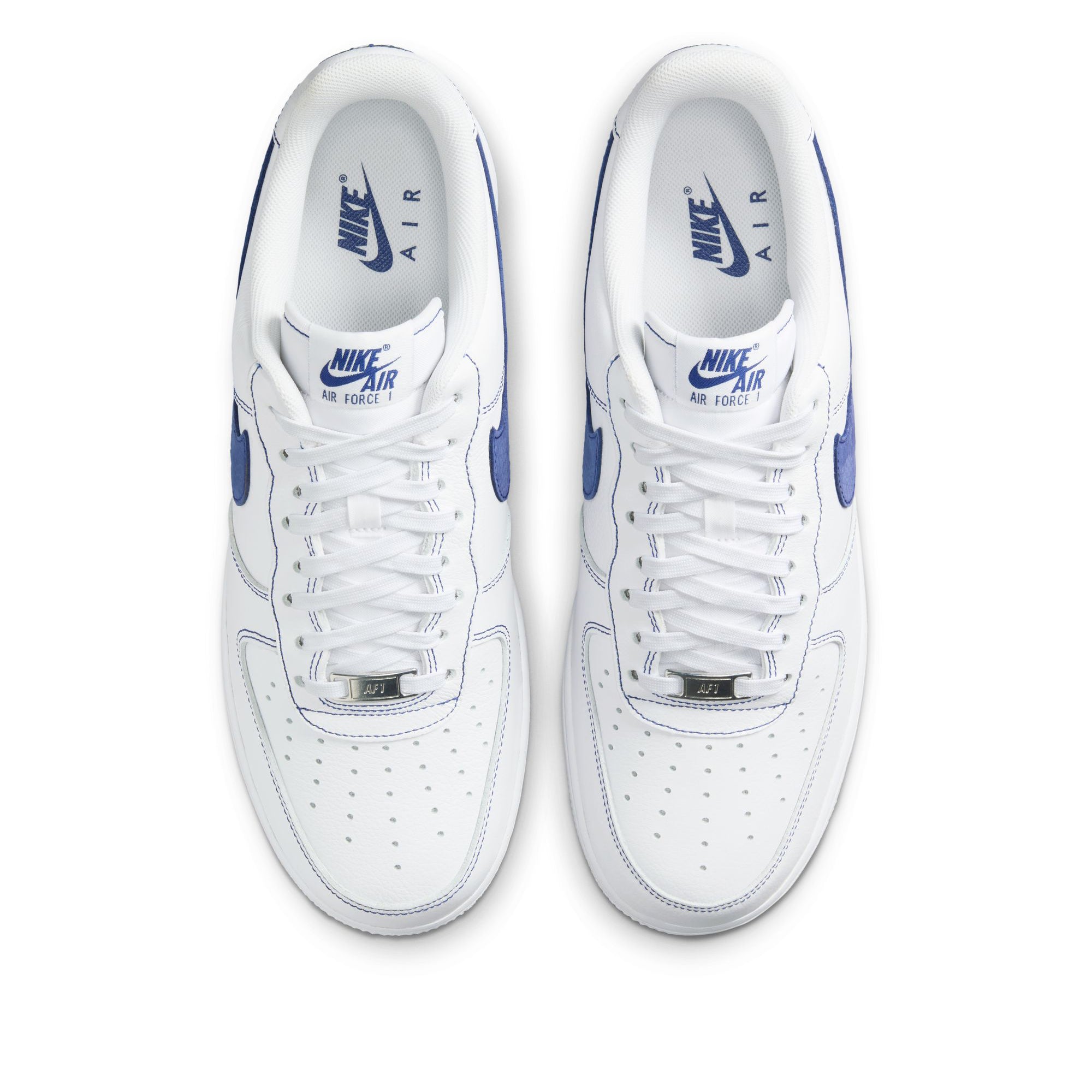Nike Air Force 1 '07 LV8 Sneakers - White & Deep Royal Blue Basketball Shoes for Men & Women | Perfect for Casual Wear, Street Style & Sports