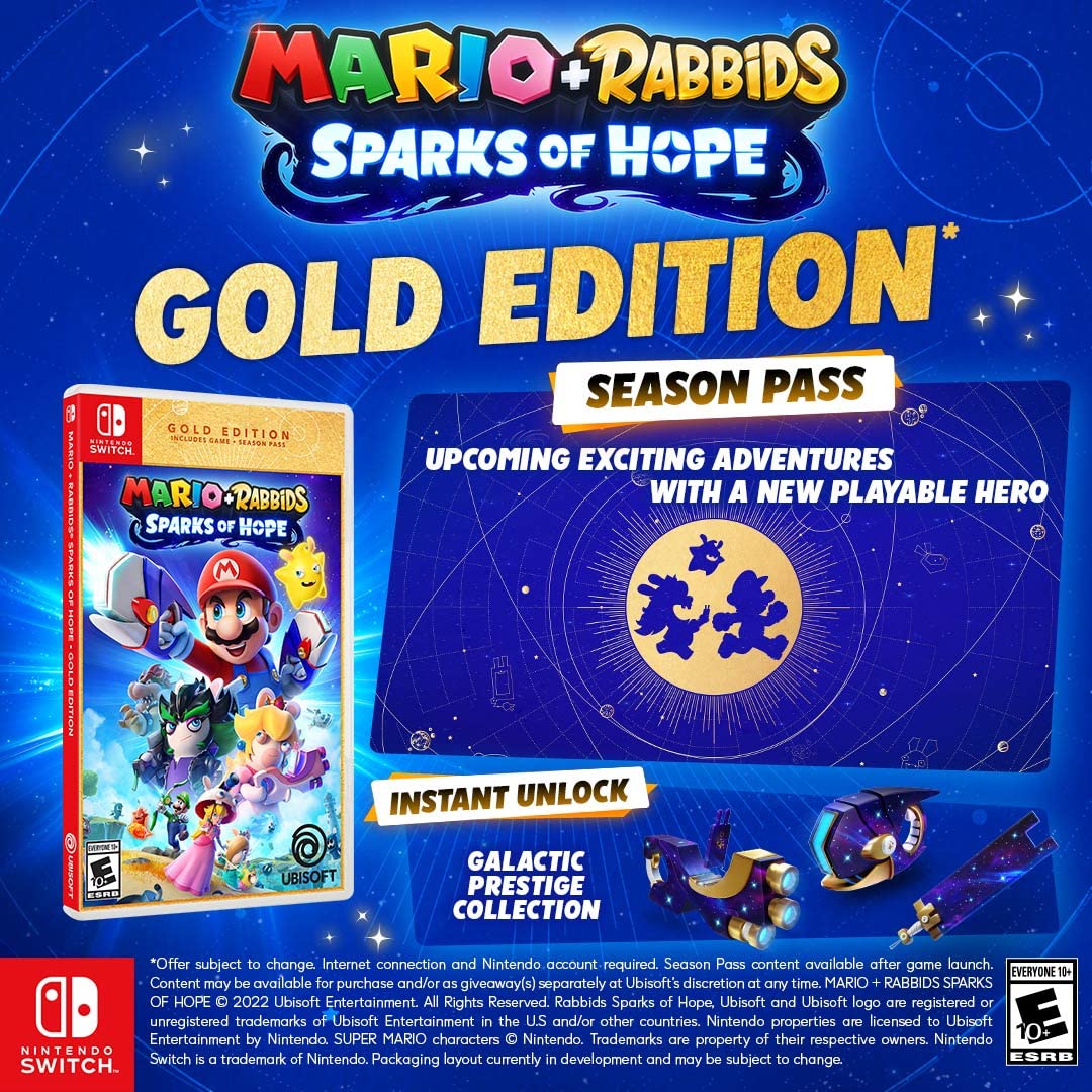 Mario + Rabbids Sparks of Hope GOLD Edition for Nintendo Switch - Limited Edition Game with Exclusive Content - Perfect for Family Fun and Adventure Gaming