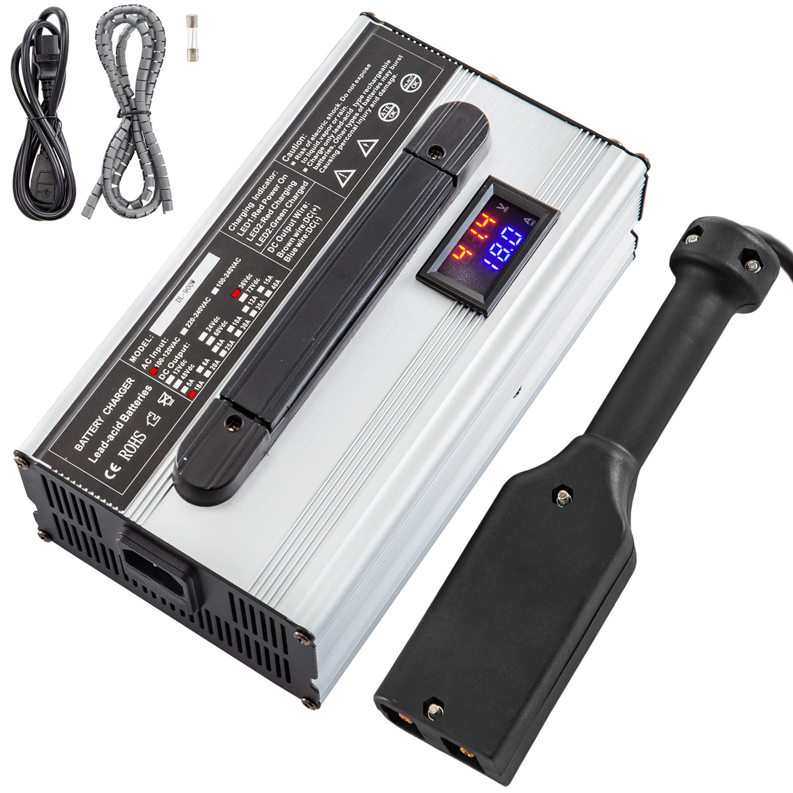 BestEquip 36V 18A Golf Cart Battery Charger with Connector Plug - Compatible with Club Car, EZGO, Yamaha - LED Status Light & Fast Charging - Perfect for Golf Courses, Resorts & Personal Use