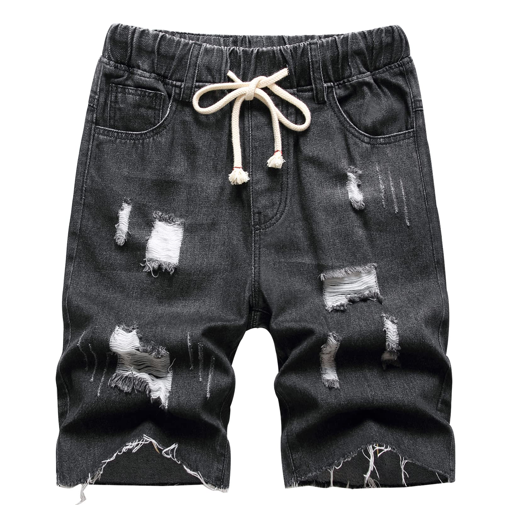 LOKTARC Boys' Ripped Denim Shorts - Casual Summer Wear
