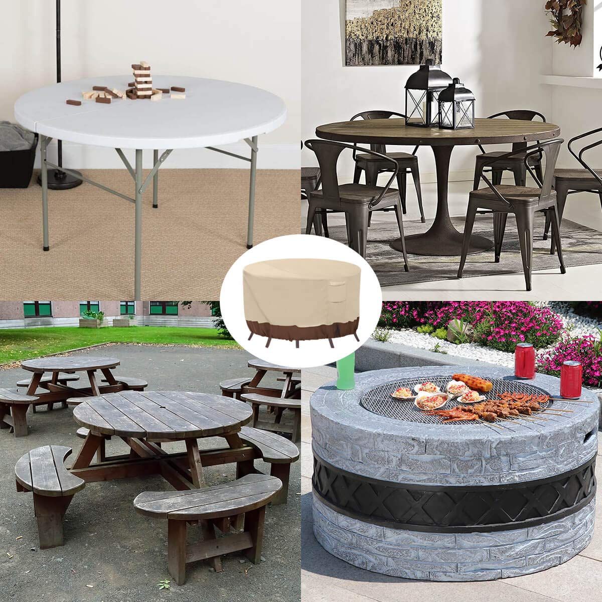 Vailge Round Patio Furniture Covers 72