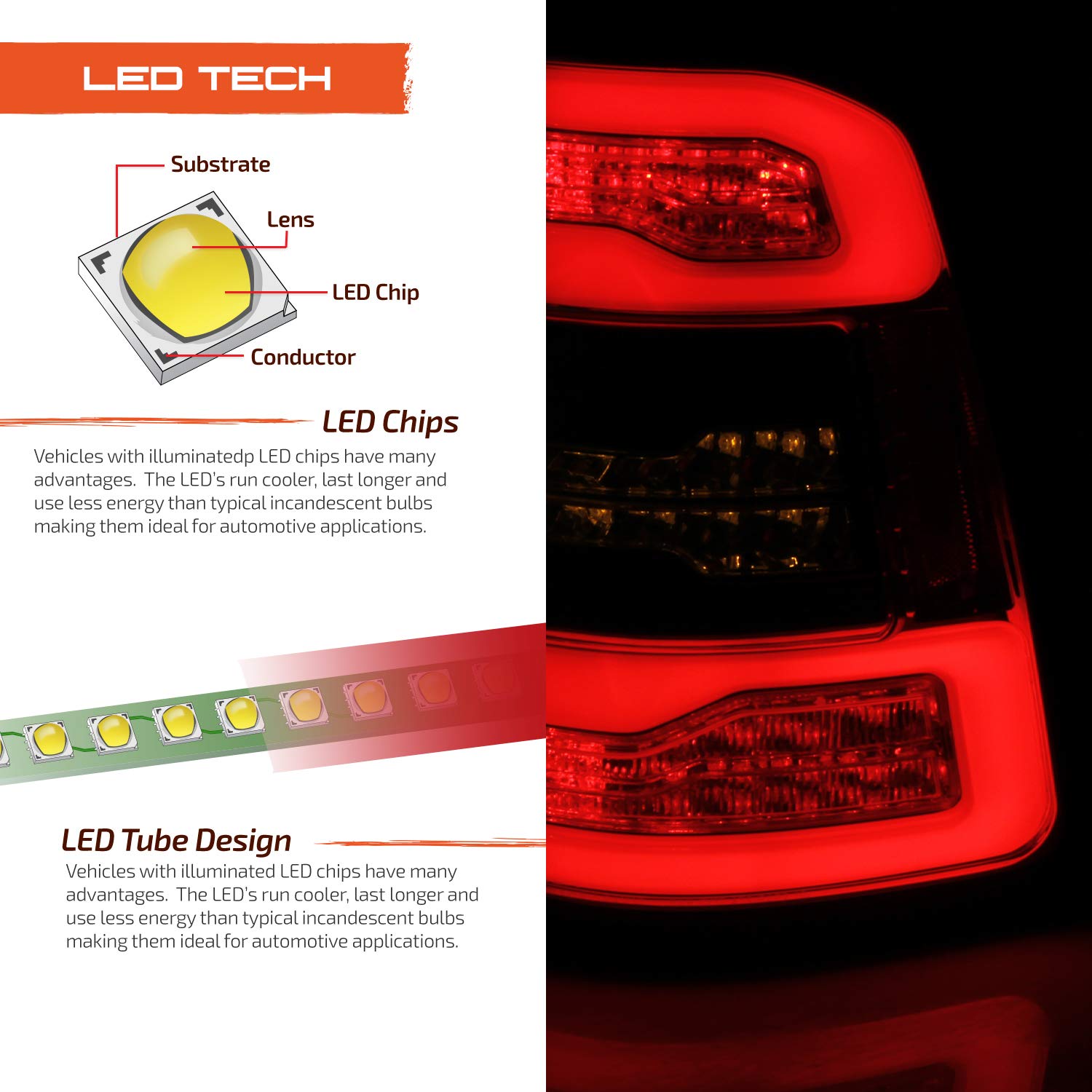 AKKON LED Chrome Tail Lights for 2019-2022 Ram 1500 - Sequential Turn Signal Brake Lamps (Halogen Type, Left+Right Pair) - Upgrade Your Truck's Style & Safety for Night Driving & Off-Road Adventures