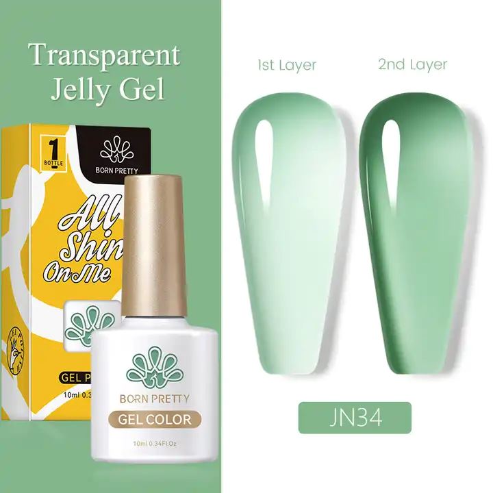 Born Pretty Jelly Nude Gel Polish - Long Lasting Soak Off UV LED Nail Polish for Salon & Home Manicure - Perfect for Weddings, Parties & Everyday Wear