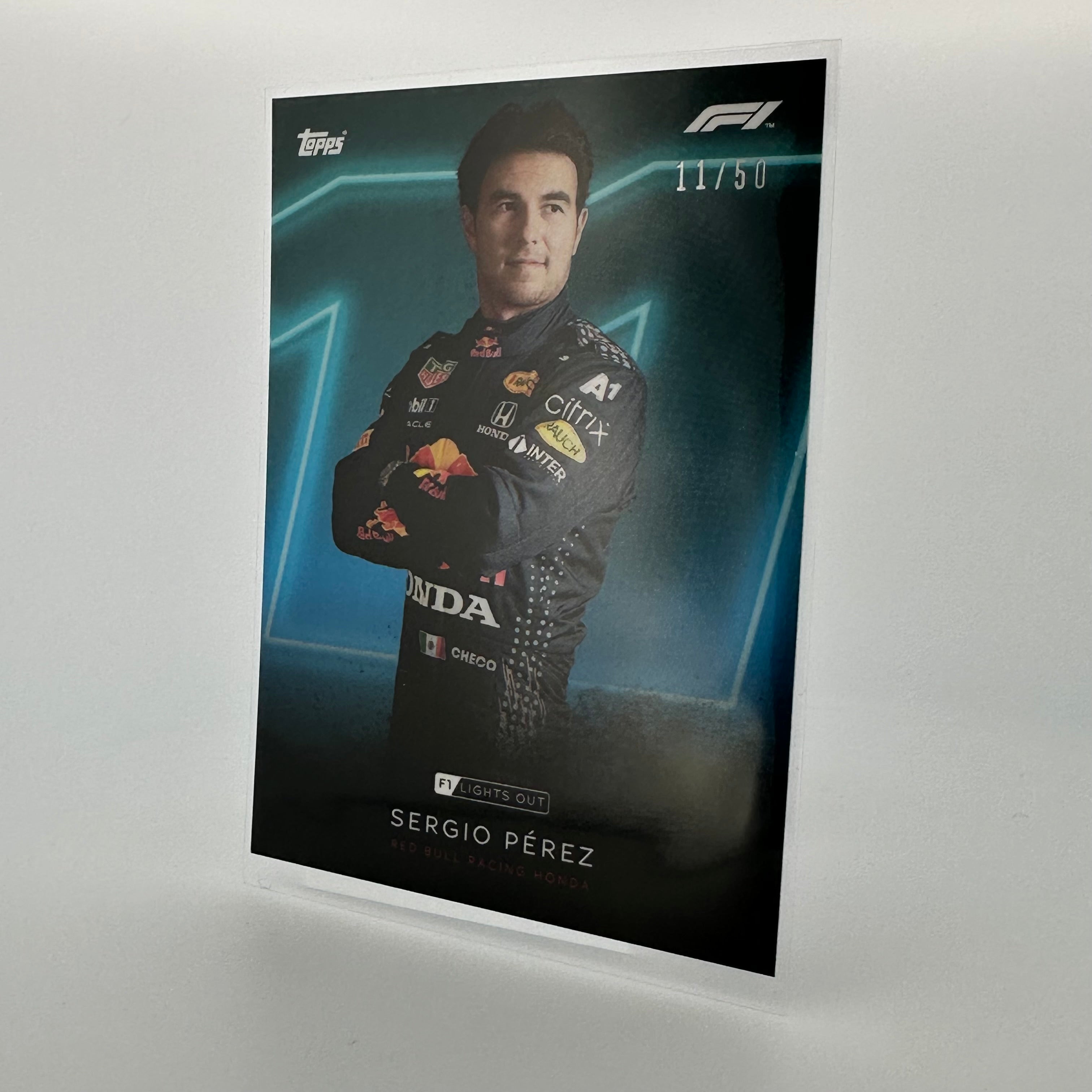 Sergio Perez 2023 F1 Driver 50/50 Aqua Parallel Trading Card - Perfect for Collectors, Fans, and Racing Enthusiasts