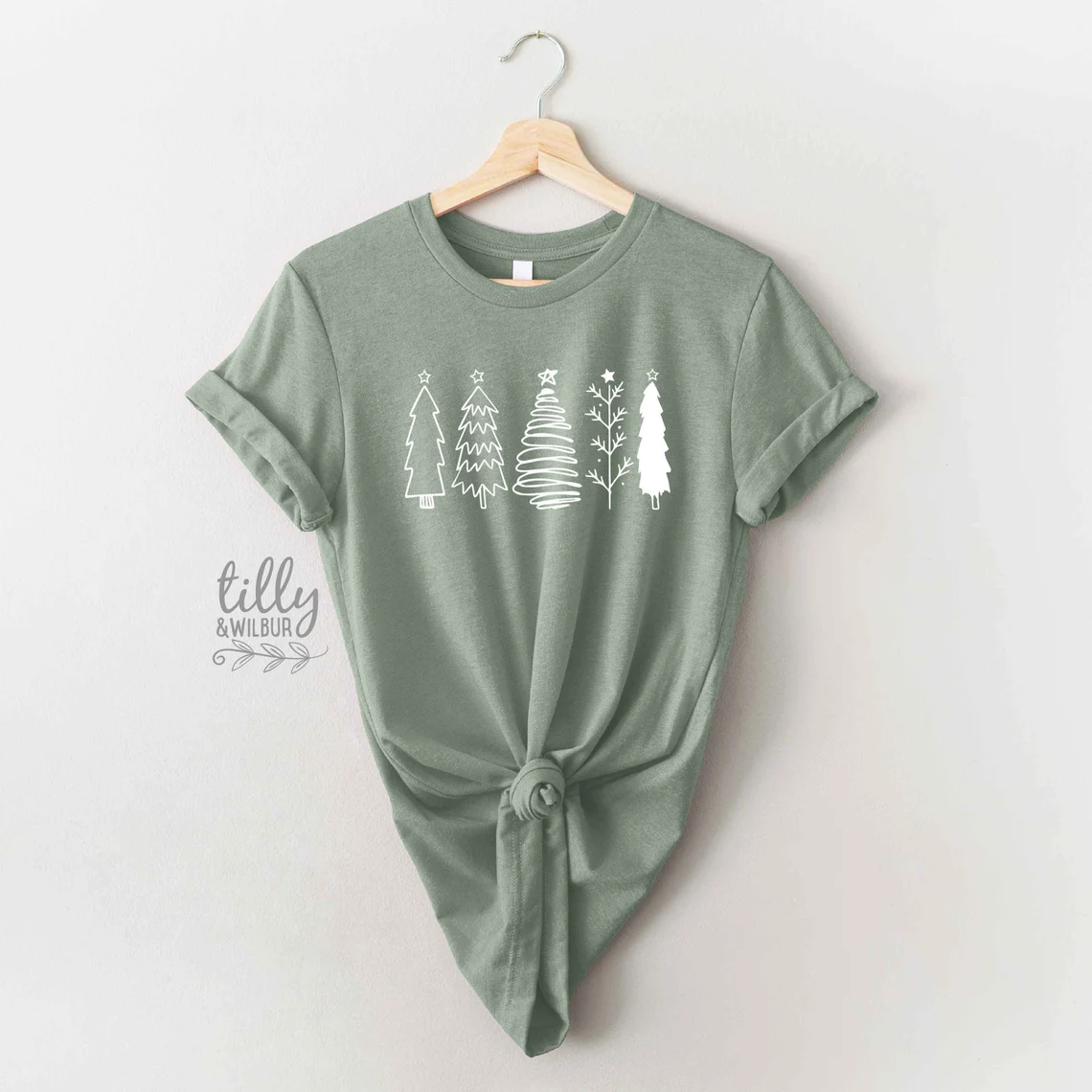 Christmas Tree Graphic T-Shirt for Women & Men - White & More Colors - Holiday Party & Casual Wear