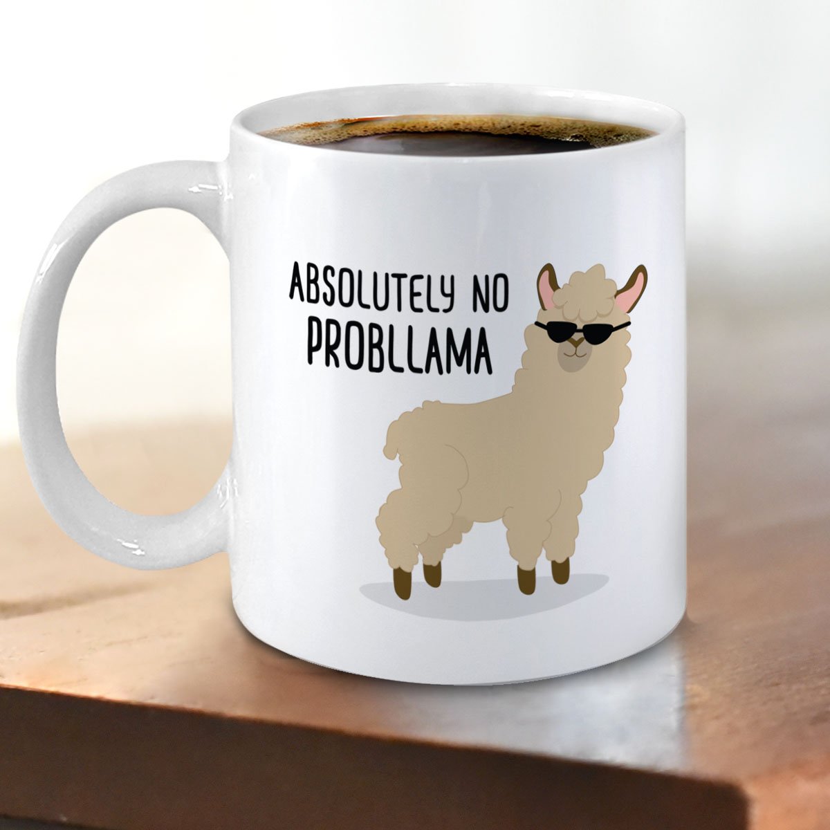 No Prob Llama Mug - Funny Llama Themed Coffee Cup - Perfect Gift for Llama Lovers - Great for Office, Home & Camping Use