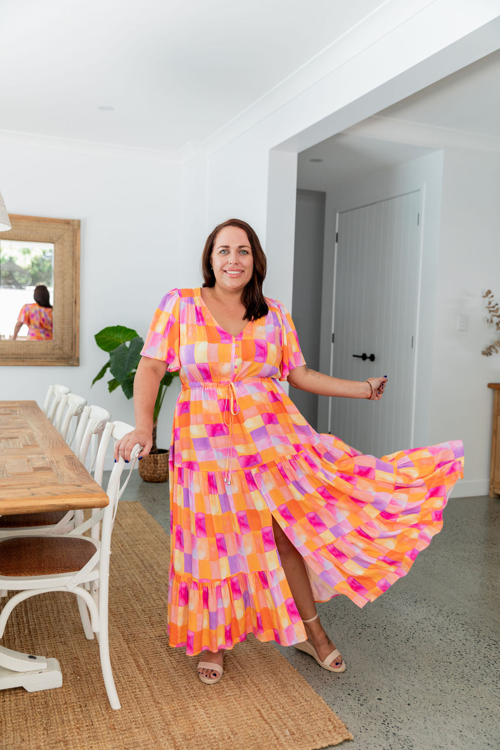 Bonnie Maxi Dress with Illusion Neckline - Elegant Flowy Long Dress for Women | Perfect for Weddings, Parties & Summer Outfits