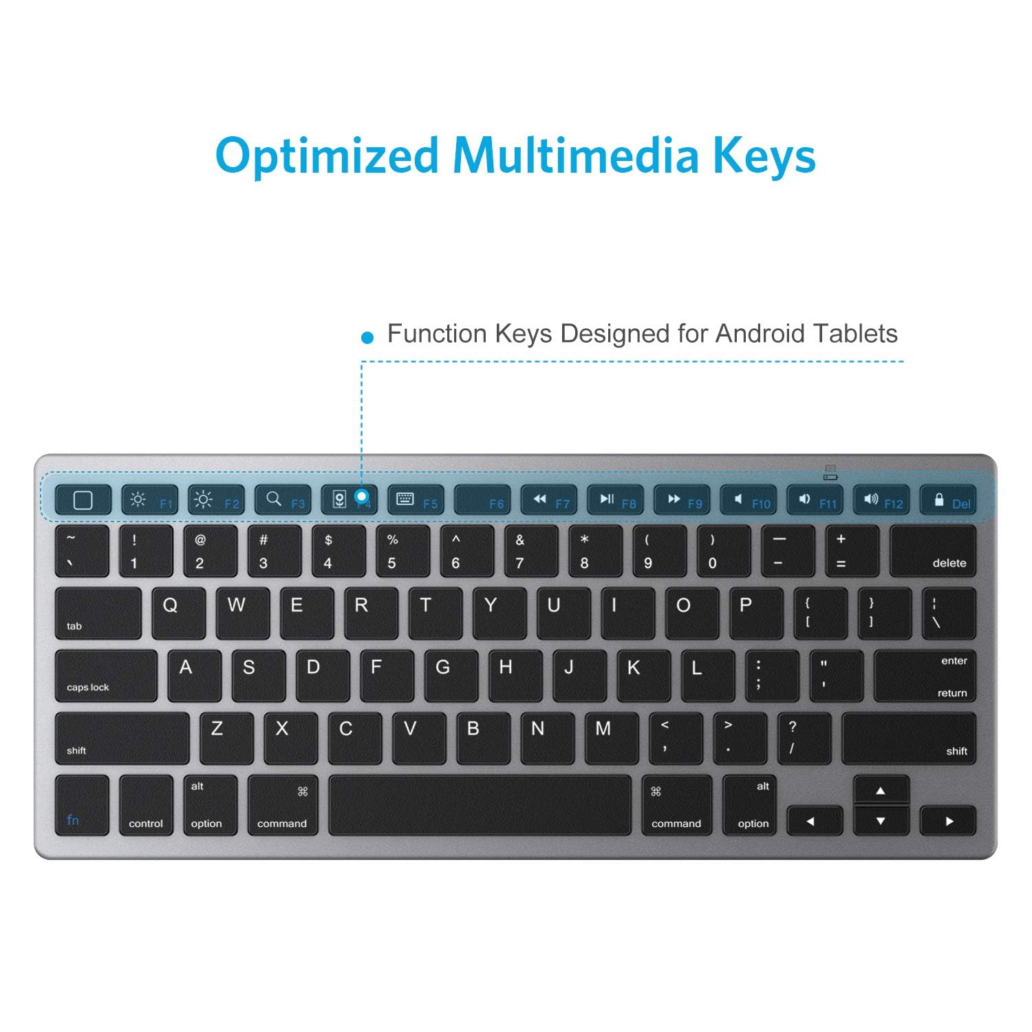 OMOTON Bluetooth Keyboard for iPad 10th Gen, iPad 10.2 (9th/8th/7th Gen), iPad Pro 13/12.9/11 inch, iPad Air 13/11 inch (5th/4th Gen), iPad Mini - Slim Wireless Keyboard with Bluetooth 5.1 - Compatible with iOS & Android Devices - Perfect for Home, Office & Travel (Grey)