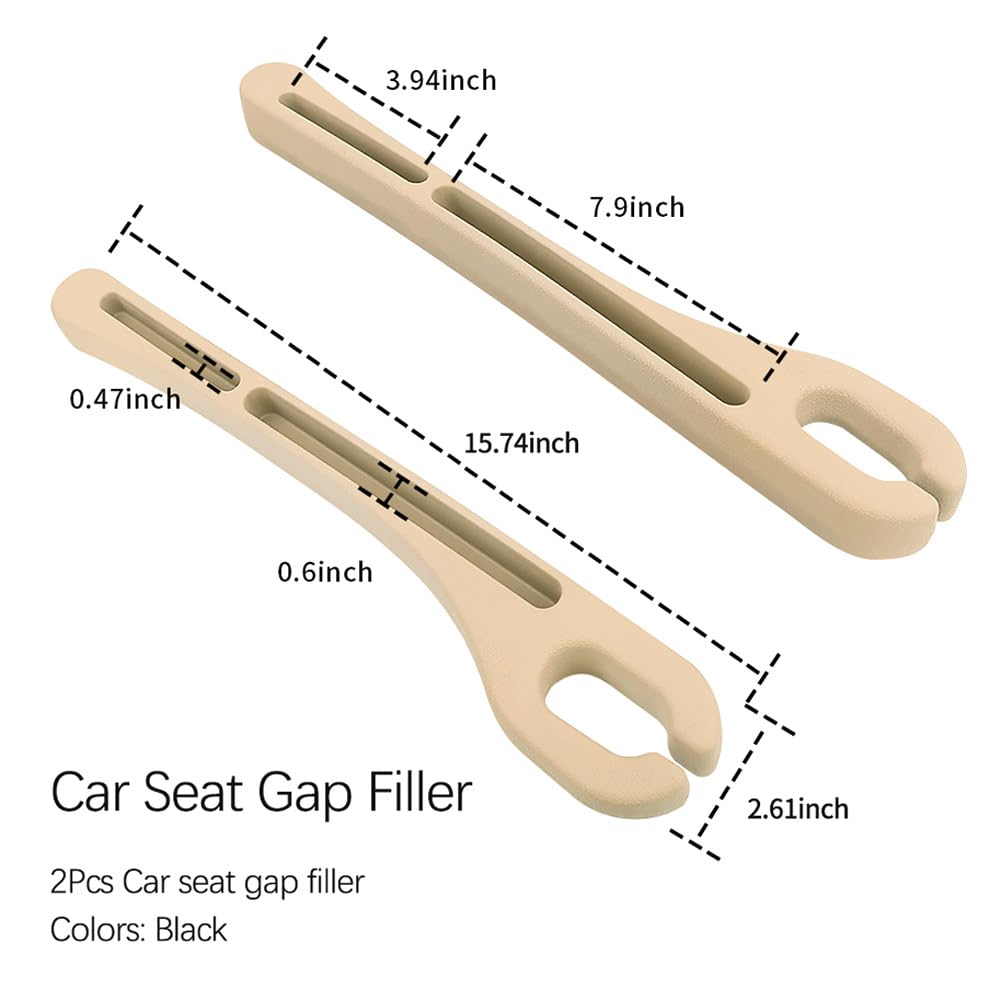 2PCS Universal Car Seat Gap Filler with Phone Holder - New Upgrade Beige Organizer for Preventing Items from Falling, Perfect for Sedans, SUVs, and Trucks