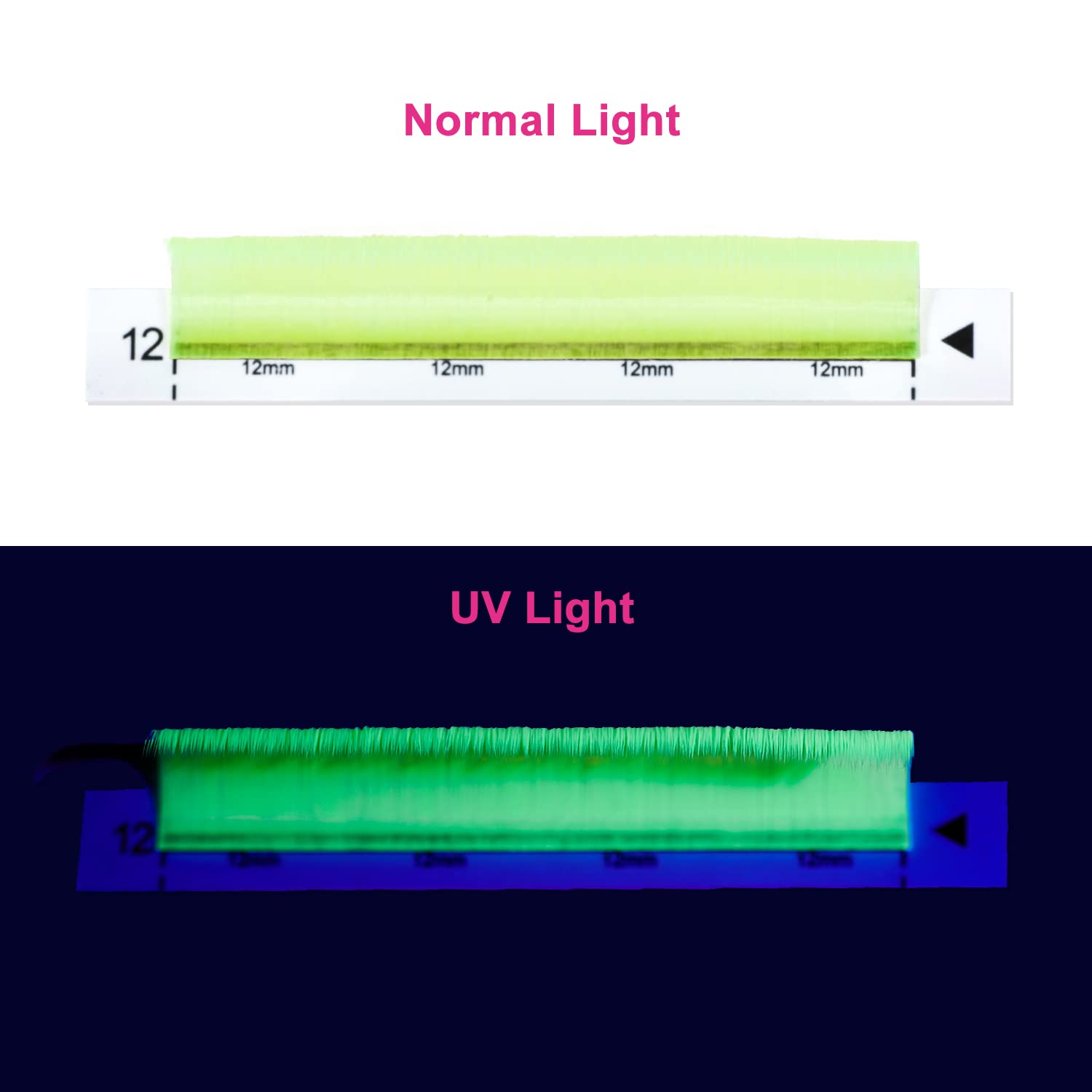Vibrant Colored Neon UV Eyelash Extensions - 0.07D 15MM Yellow & Multicolor Glow Under Black Light | Easy Fan Lashes for Party, Rave & Festival Makeup