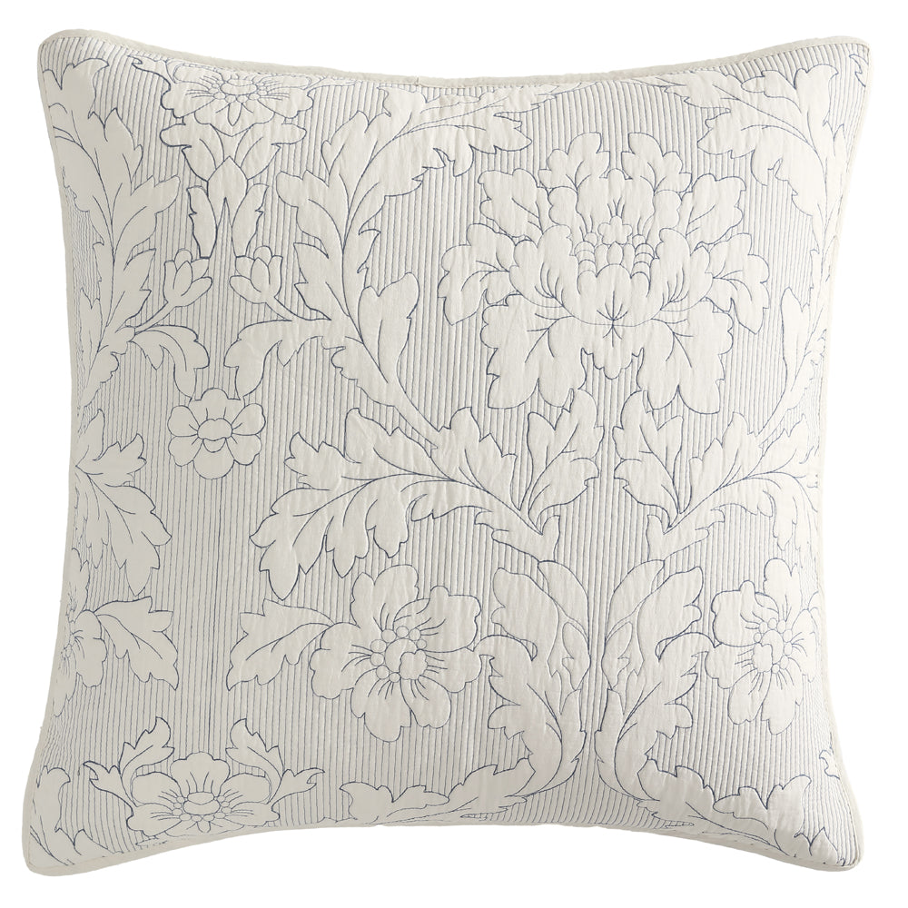 Premium Fleur Ink European Pillowcase Set - Luxury 100% Cotton Decorative Pillow Cover for Bedroom, Living Room & Sofa - Elegant Floral Design Home Decor for Modern Interior Styling