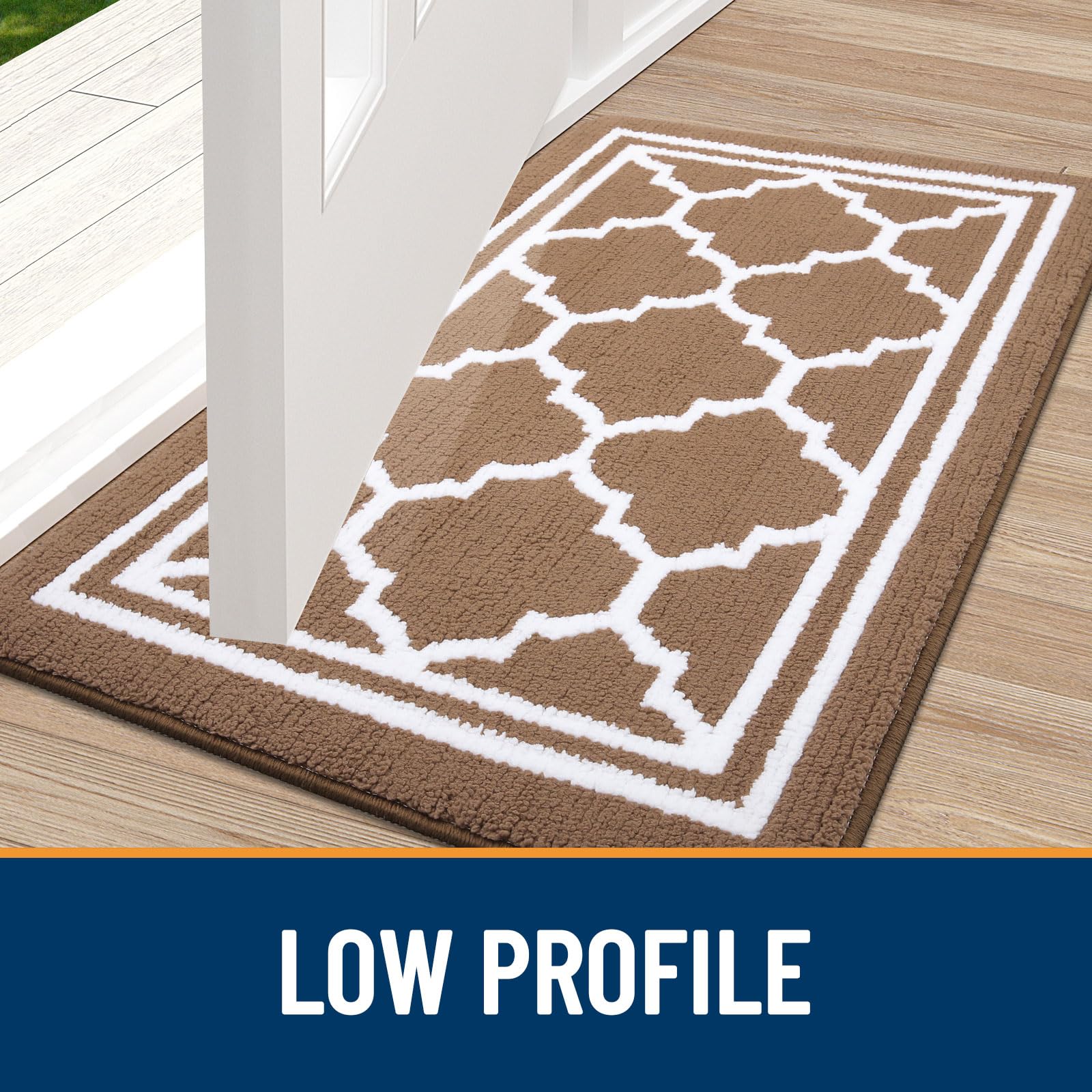 Premium Buganda Large Indoor Door Mat - Super Absorbent & Dirt-Resistant, Non-Slip Low Profile Floor Mat for Entryway, Front & Back Doors (71x47 Inches, Brown) - Perfect for Home, Office & Apartment Entrances