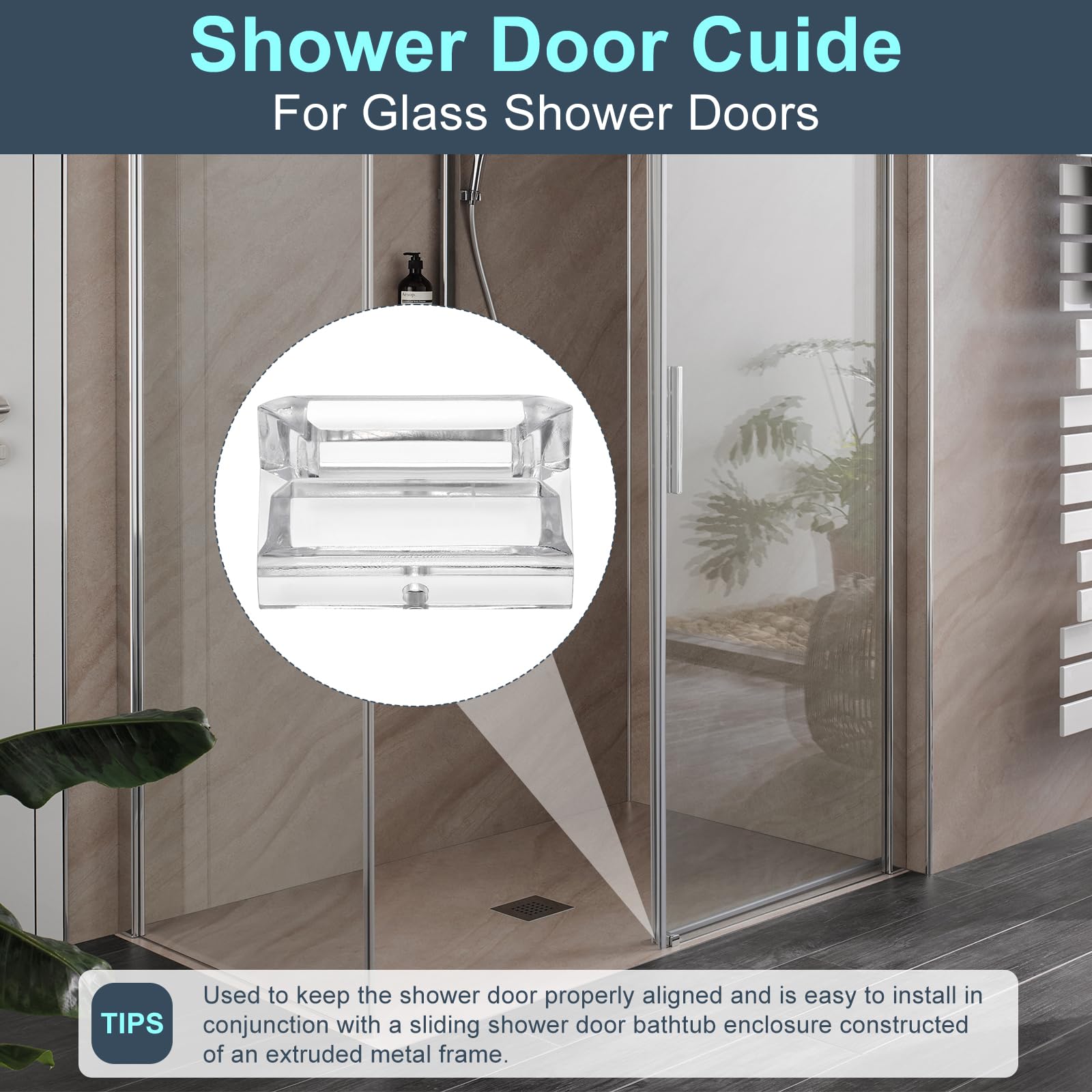 Sliding Shower Door Bottom Guide - 3/8