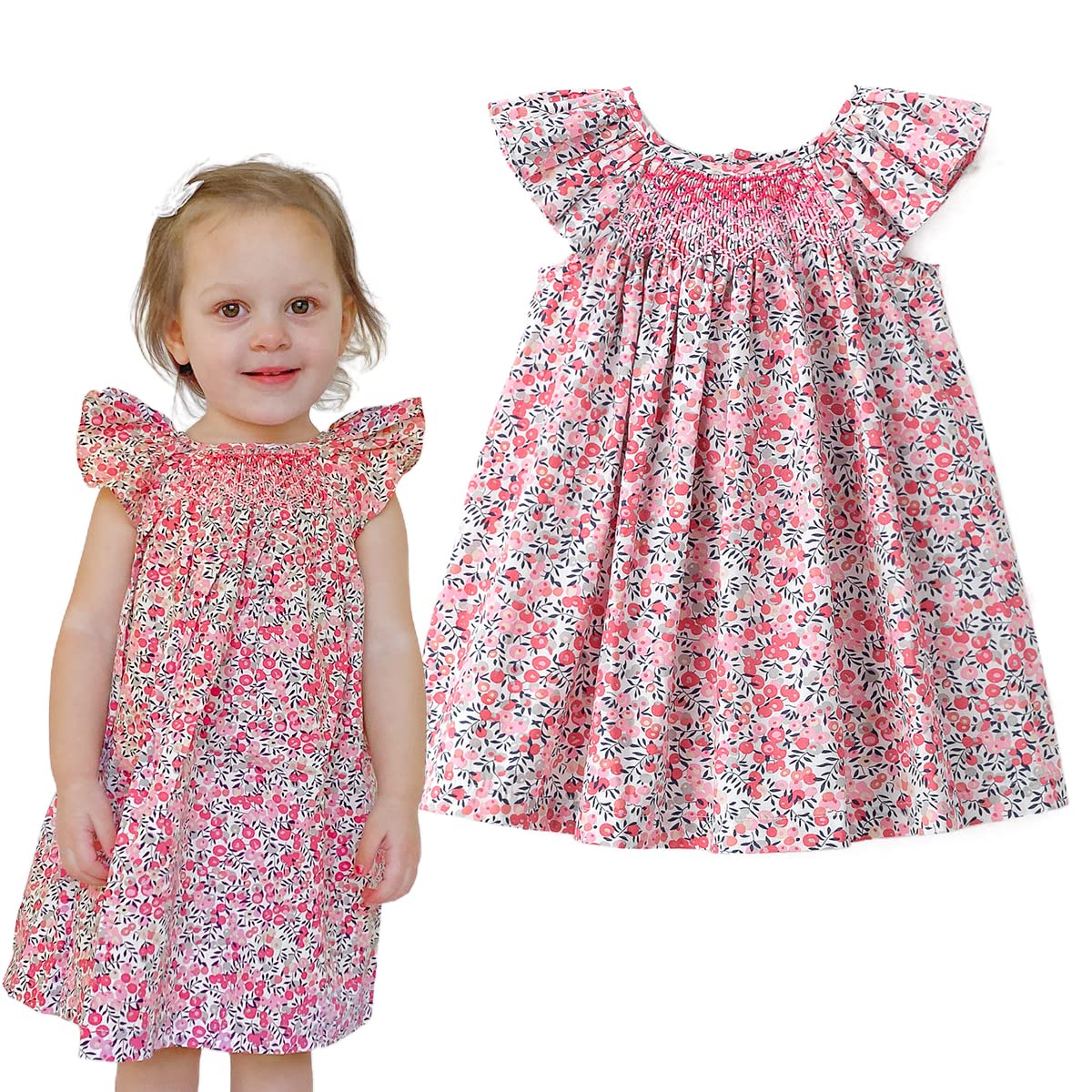 Simplee Kids Baby Girls Floral Print Casual Sundress - Toddler Princess Dress for Summer Playdates, Beach Outings & Birthday Parties