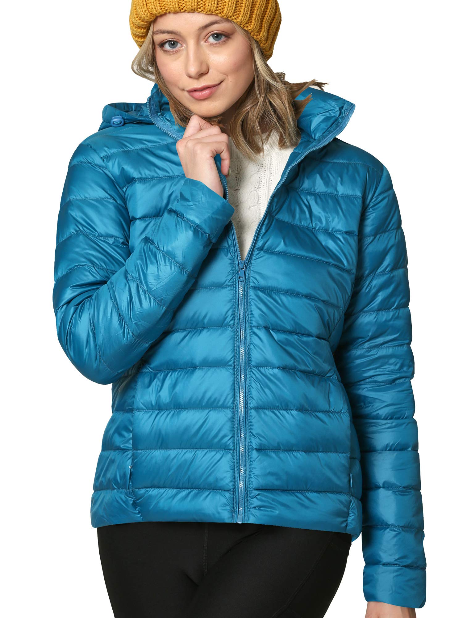 CTC Women's Ultra Lightweight Packable Down Jacket with Removable Hood - Warm Winter Coat for Outdoor Activities, Travel & Hiking