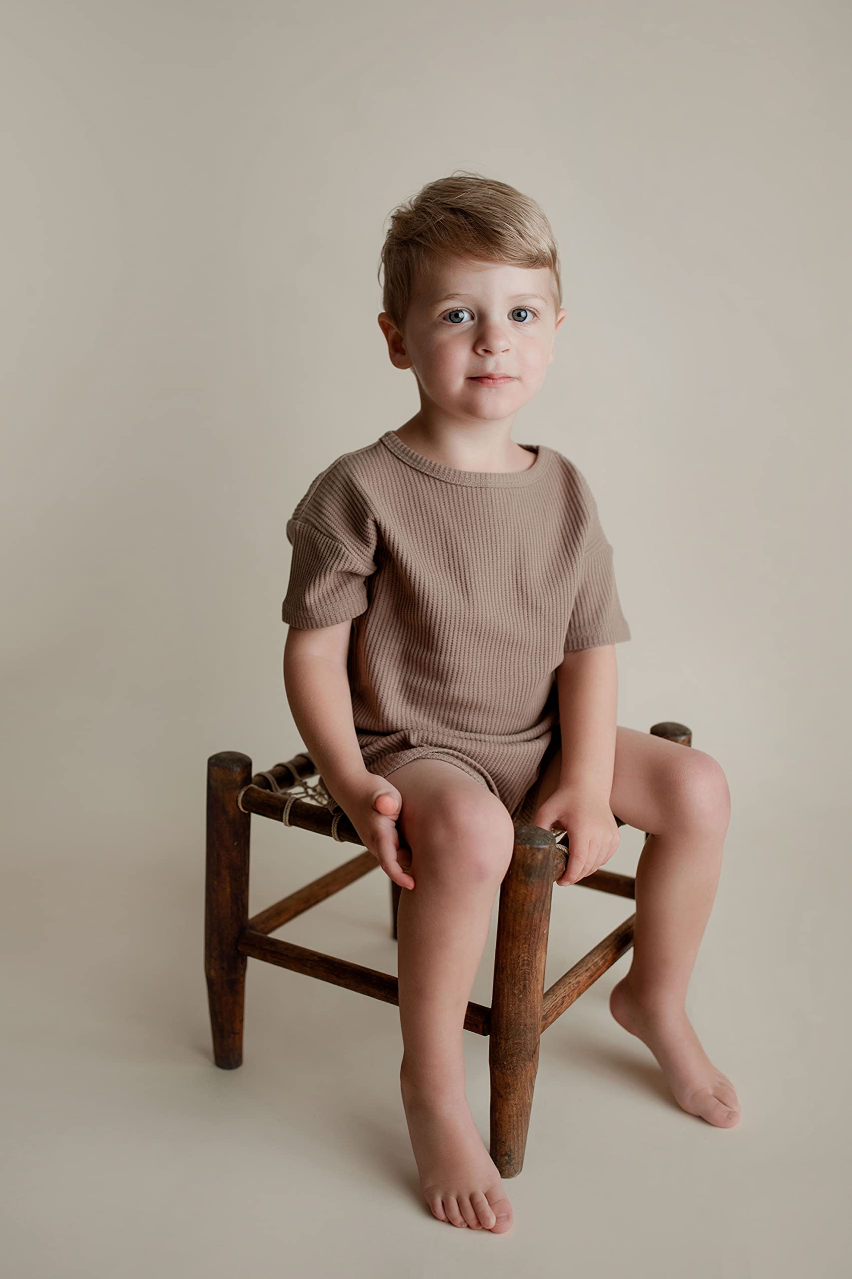 Three Little Tots Baby Boys & Girls Summer Waffle Toddler Outfit - Organic Cotton 2-Piece Top & Bottom Set | Cute Playwear for Beach, Park & Family Photos
