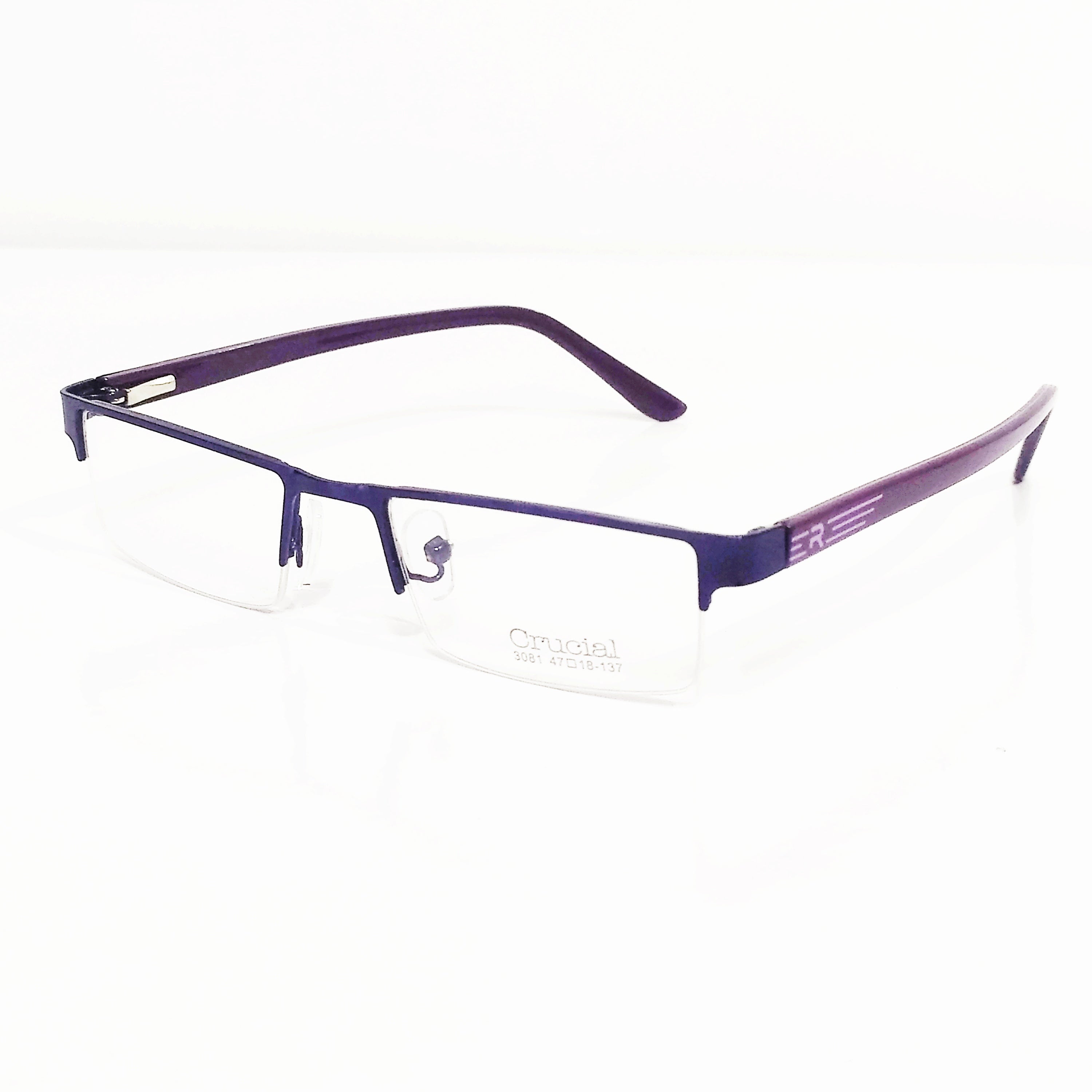 Stylish Purple Metal Supra Spectacle Frames for Women & Men - Trendy Unisex Eyeglasses for Fashion & Everyday Wear