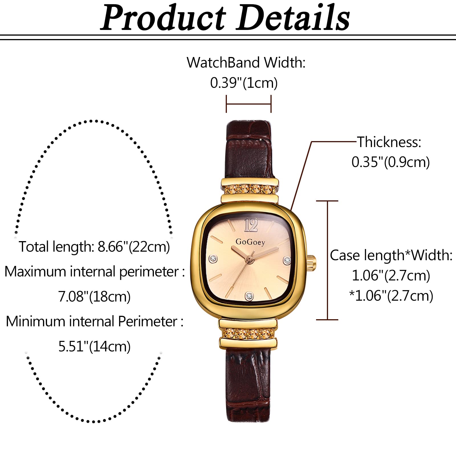 Avaner Women's Leather Watch - Slim Strap, Small Face Analog Quartz Wristwatch for Ladies | Elegant Dress Watch for Office, Party & Everyday Wear