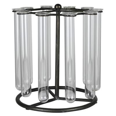HomArt Archer Tube Floral Display - Elegant Glass & Metal Vase for Fresh or Artificial Flowers - Perfect for Weddings, Home Decor, and Floral Arrangements