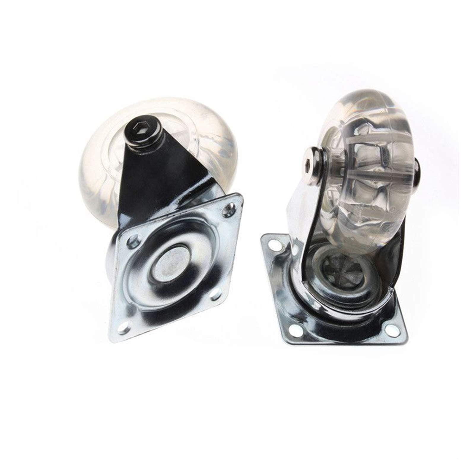 4-Pack Heavy Duty Transparent PU Swivel Caster Wheels - Universal Furniture Casters for Office Chairs, Children's Cars & More - Silent Rolling & Smooth Mobility for Home & Office Use