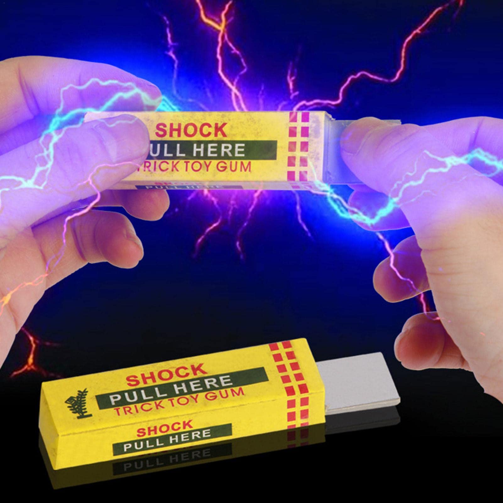 Electric Chewing Gum Prank Toy - Funny Fake Electric Shock Gag Gift for Jokes and Parties (Safe & Reusable) - Perfect for Office Pranks, Halloween Tricks, and April Fools' Day Gifts