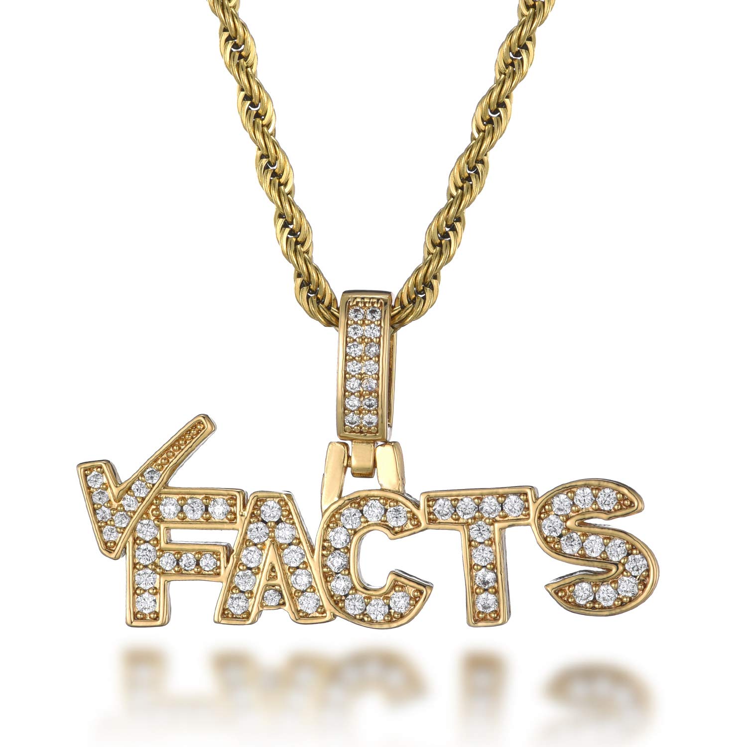 Iced Out CZ Letter Pendant Necklace for Men - Hip Hop Rapper Jewelry with Rope Chain - Custom Nameplate & Word Charm - Perfect for Streetwear, Parties & Gifts