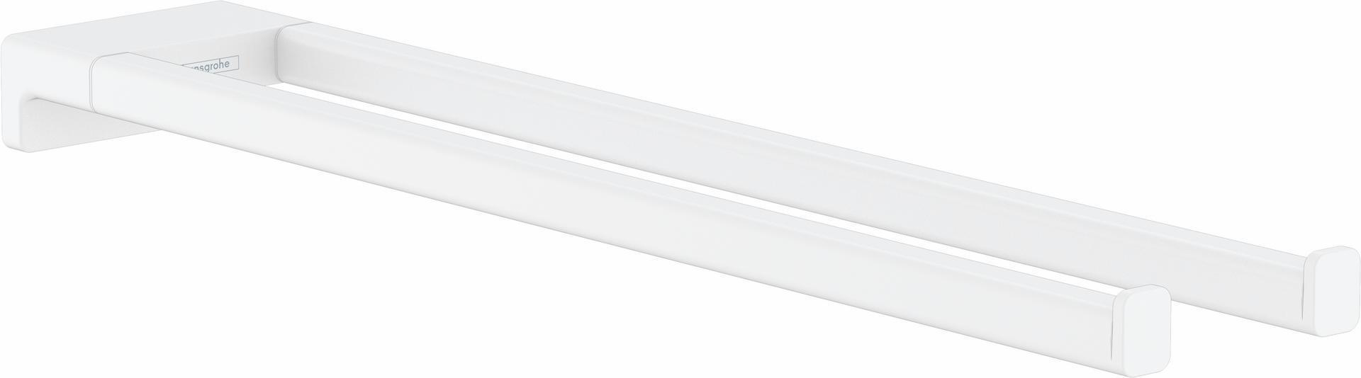 Hansgrohe AddStoris Dual Towel Bar in Matte White (41770700) - Perfect for Bathrooms, Spas, and Luxury Hotels