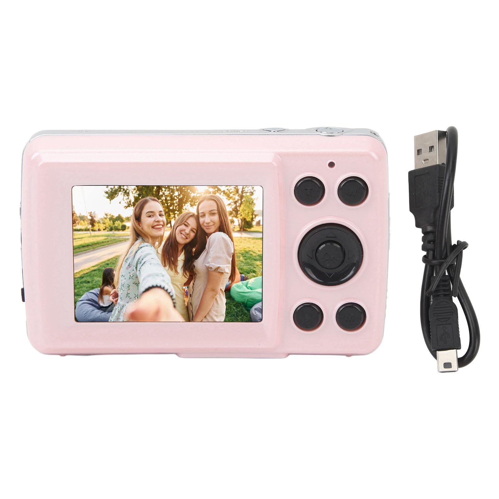 Compact Digital Camera with Multi-Axis Stabilization - Portable ABS Travel Camera for Vlogging, Photography & Outdoor Adventures (Rose Gold) - Perfect for Travel, YouTube Videos & Everyday Shooting